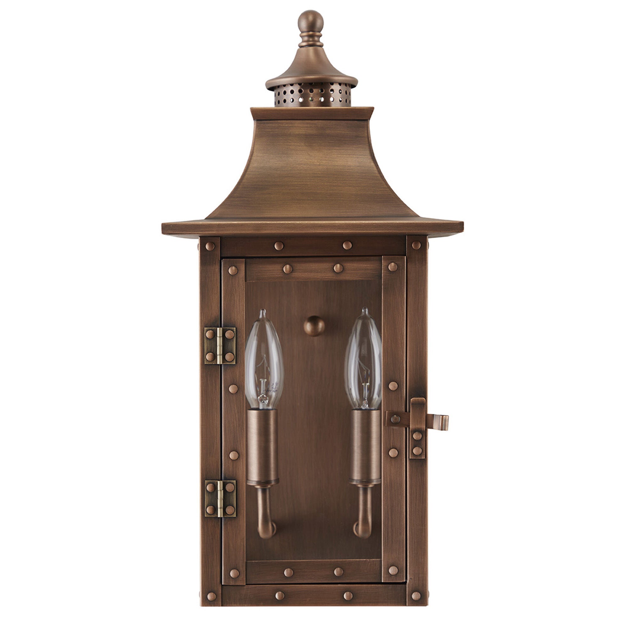 Shown in Copper Patina finish and Clear glass