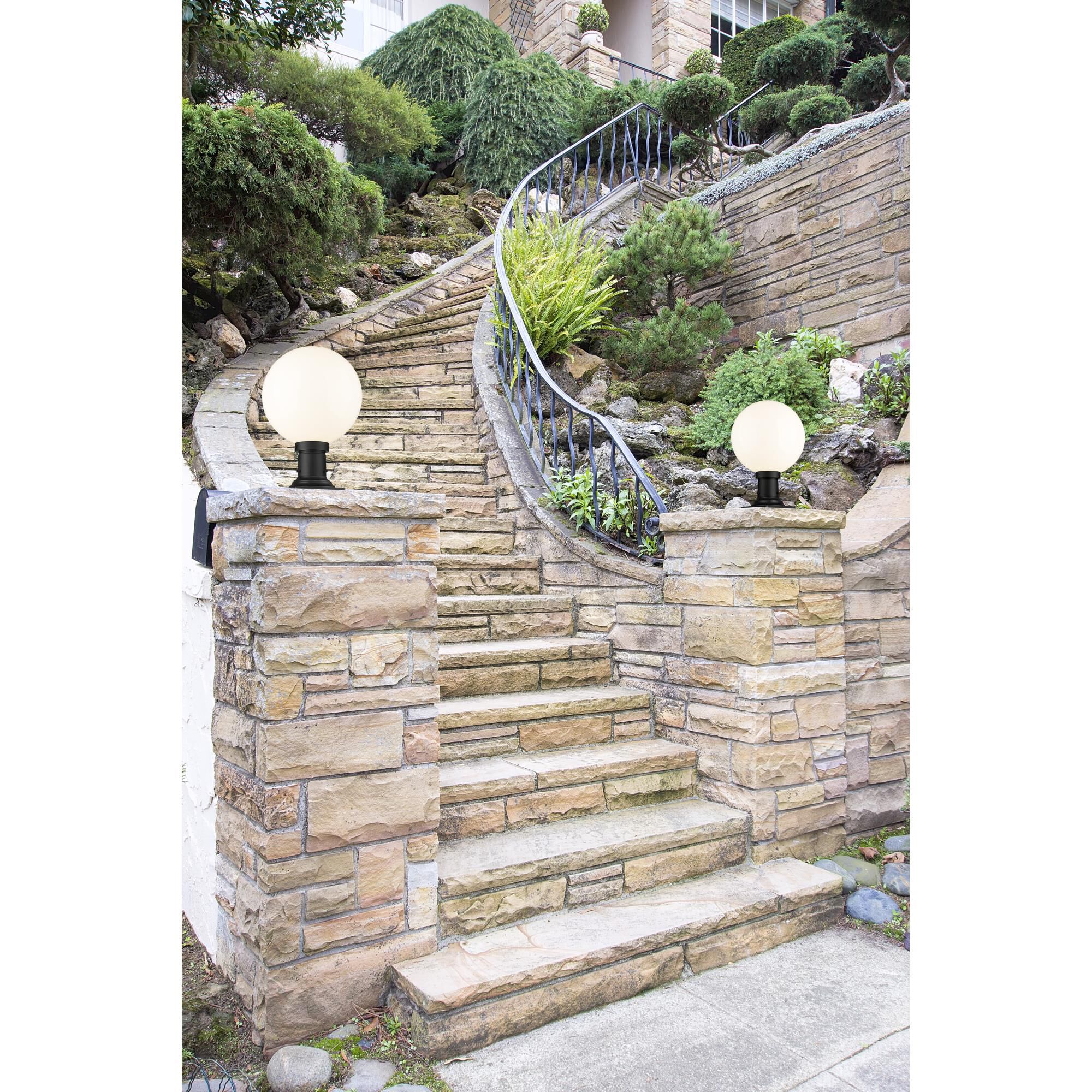 Shown in Black finish and Opal glass