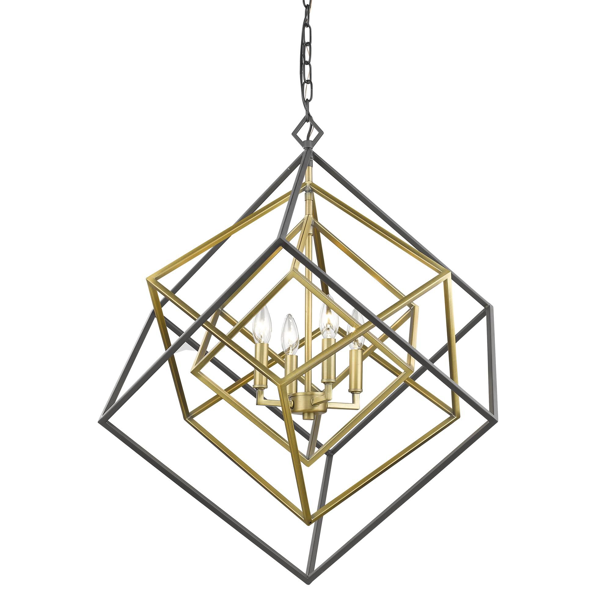 Shown in Olde Brass + Bronze finish and --- glass and --- shade
