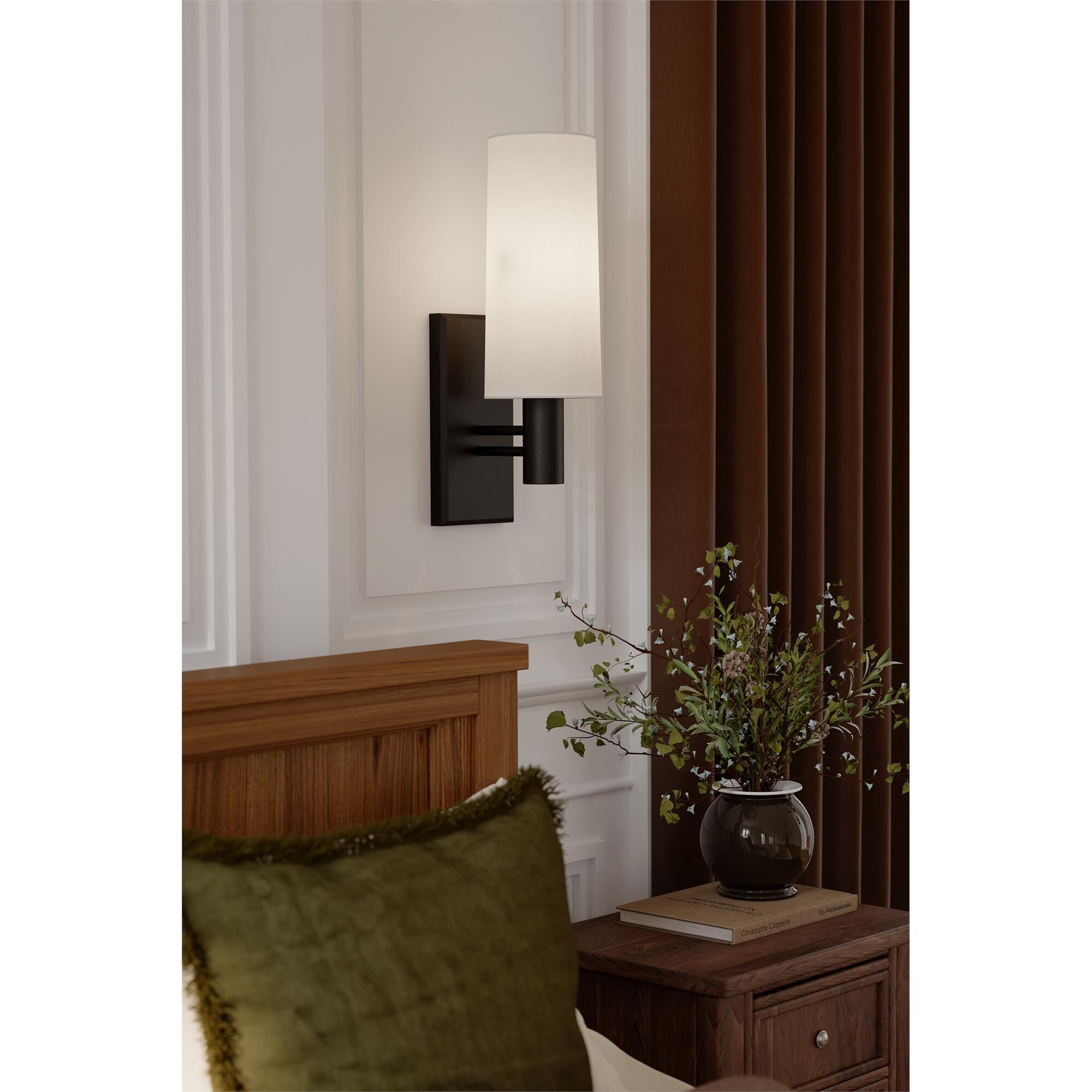 Shown in Dark Bronze finish and White shade