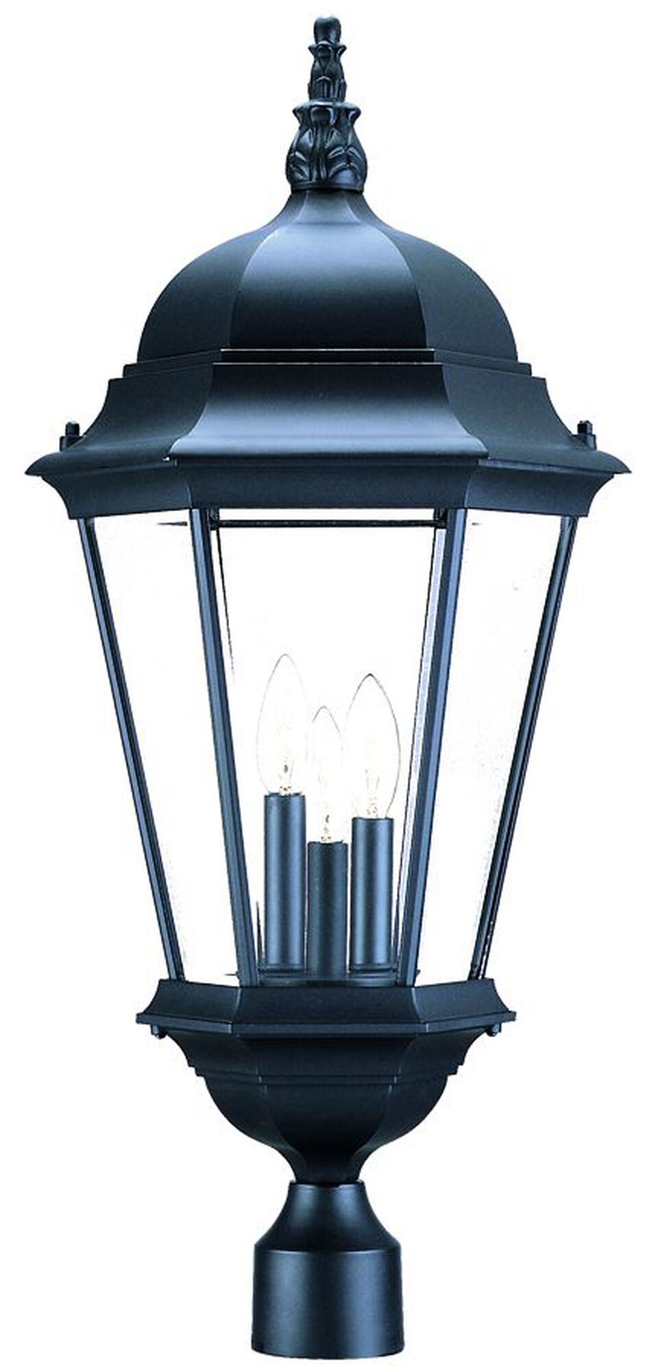 Shown in Matte Black finish and Clear glass and Clear Beveled Glass Panes shade
