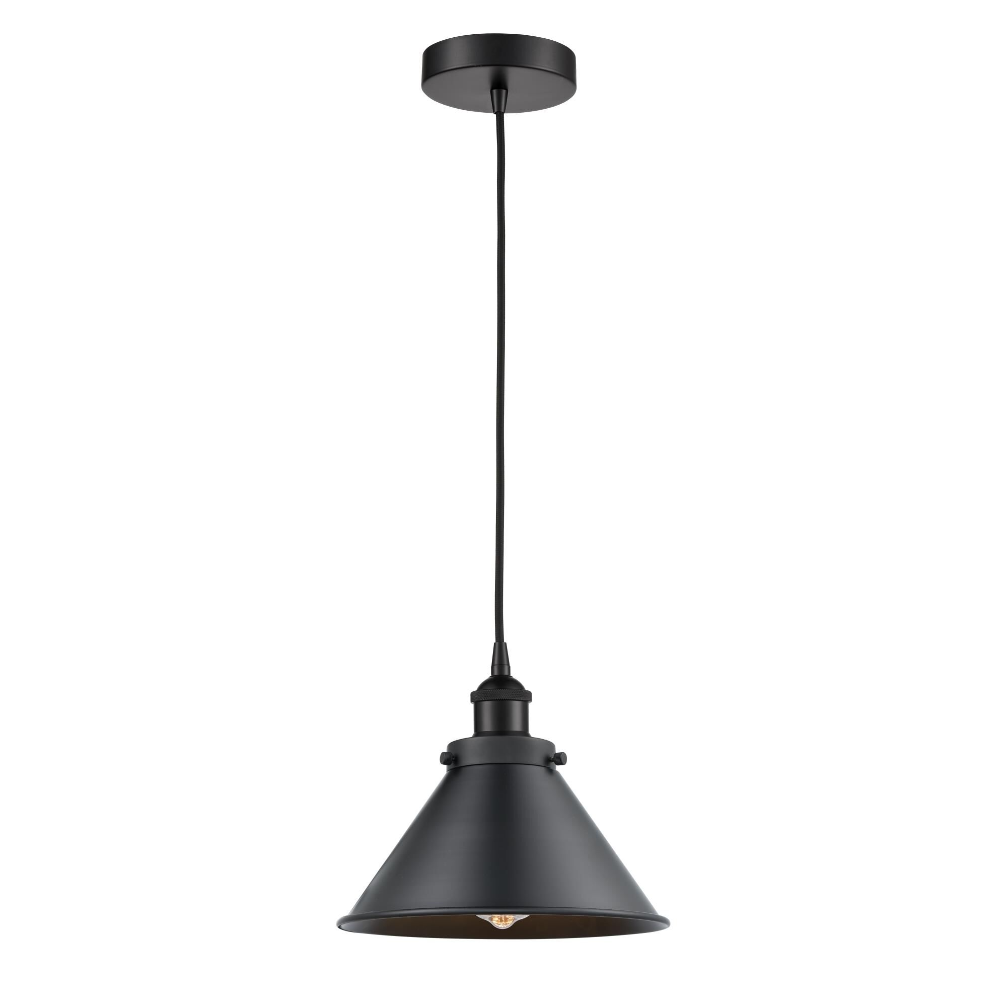 Shown in Matte Black finish and Matte Black Briarcliff shade