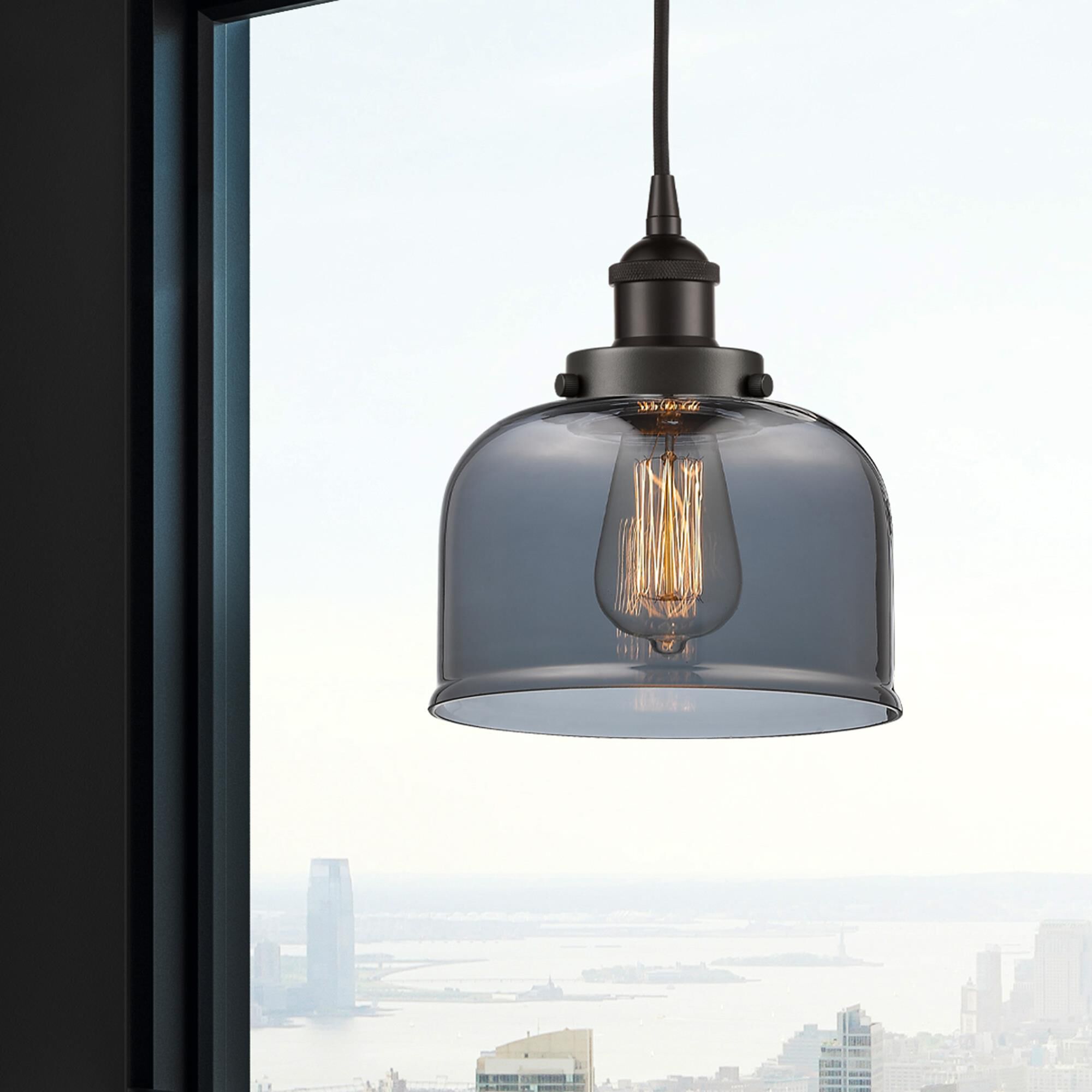 Shown in Oil Rubbed Bronze finish and Plated Smoke glass