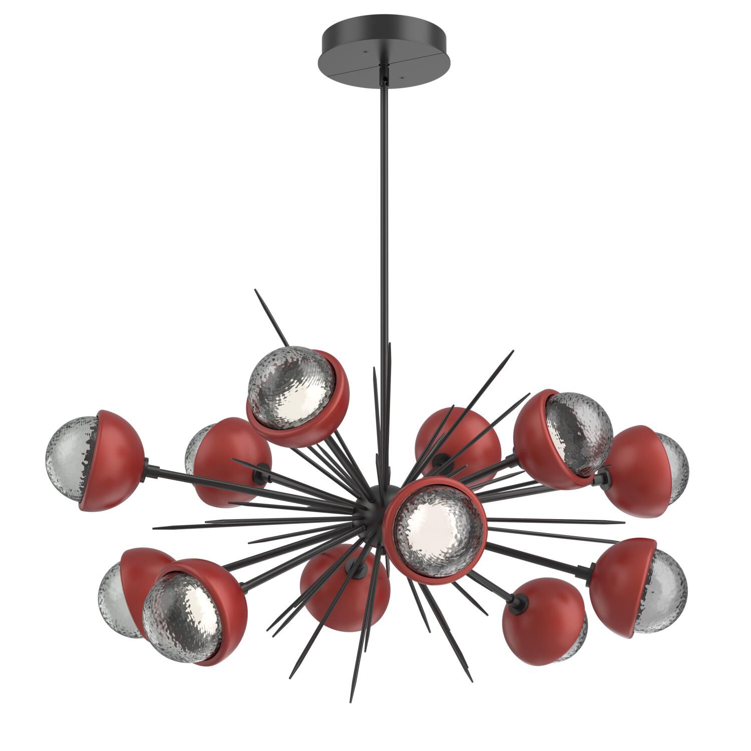 Shown in Matte Black finish and Smoke glass and Cinnamon Red accent