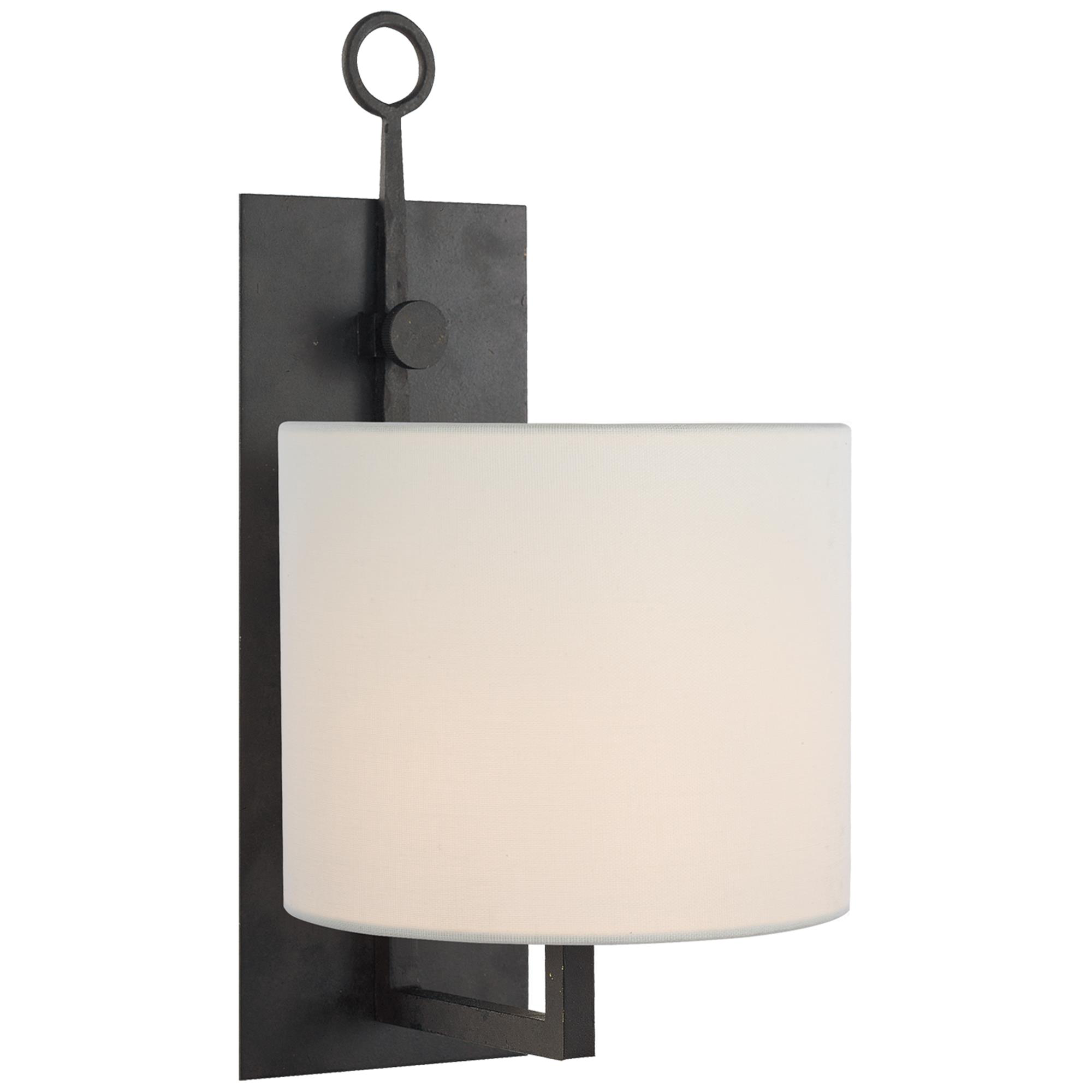 Shown in Blackened Rust finish and Linen shade