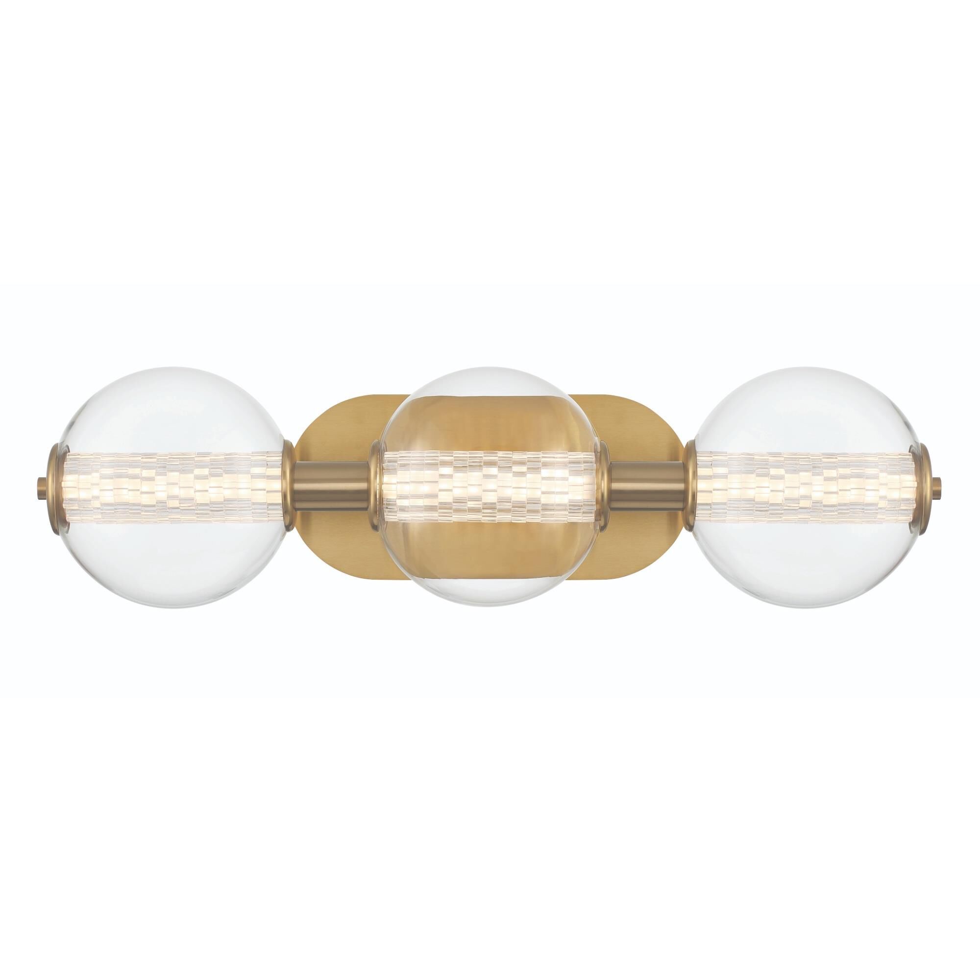 Shown in Gold finish and Clear glass