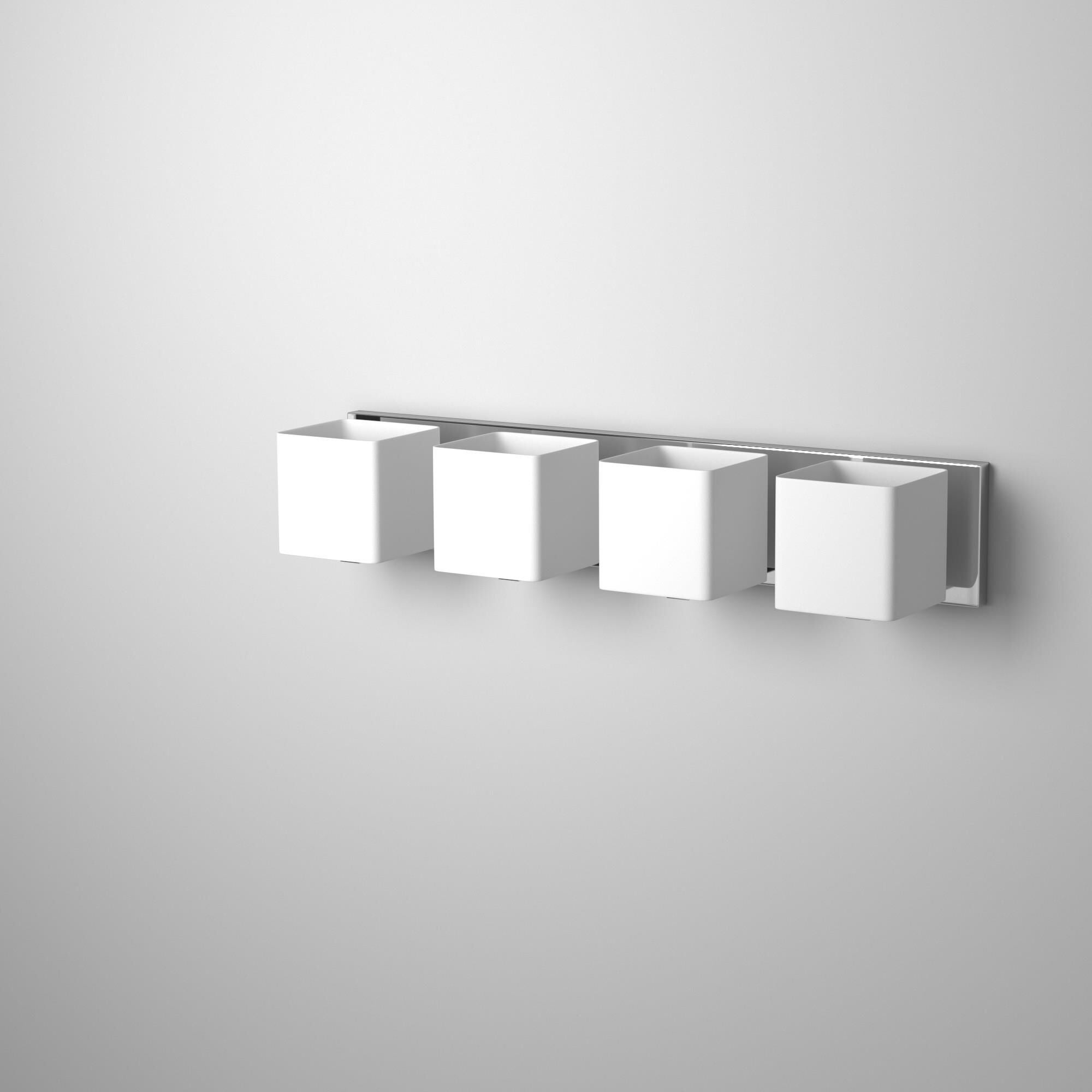 Shown in Polished Chrome finish and White Frosted glass