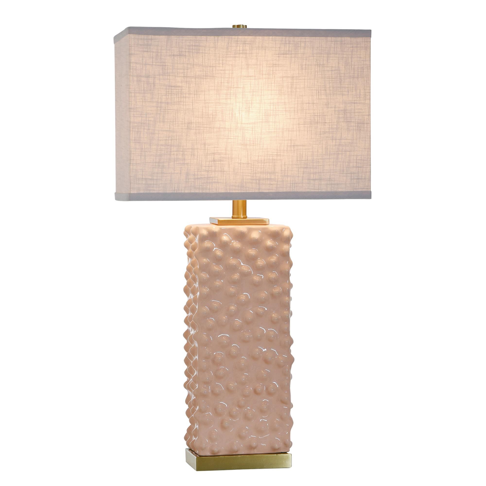 Shown in Polished Brass and Pearl Blush finish and Off-White shade