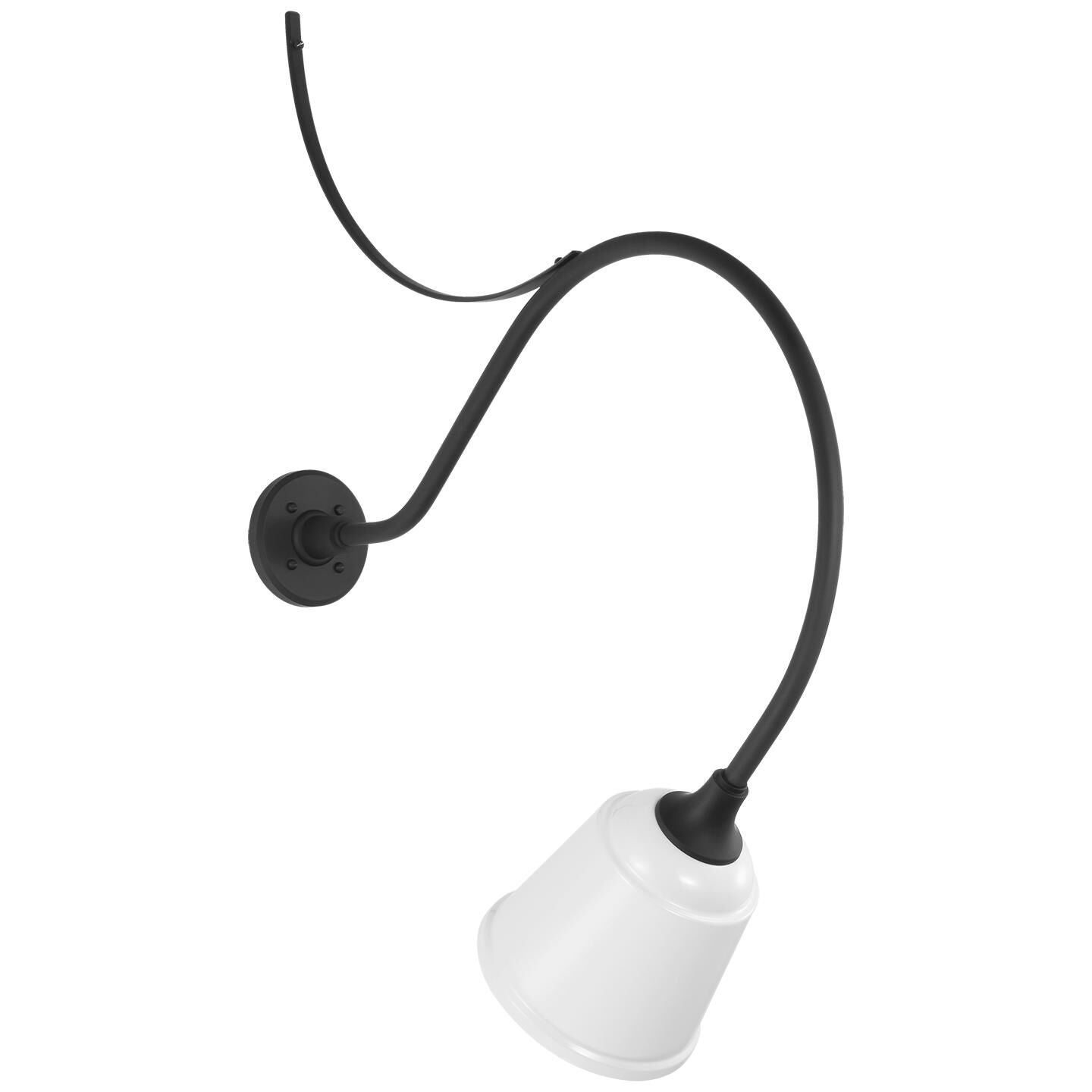 Shown in Matte Black finish and White shade