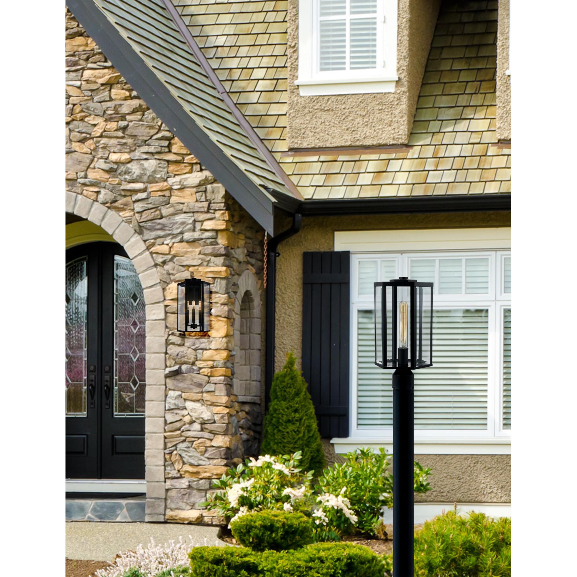 Shown in Matte Black finish and Clear glass