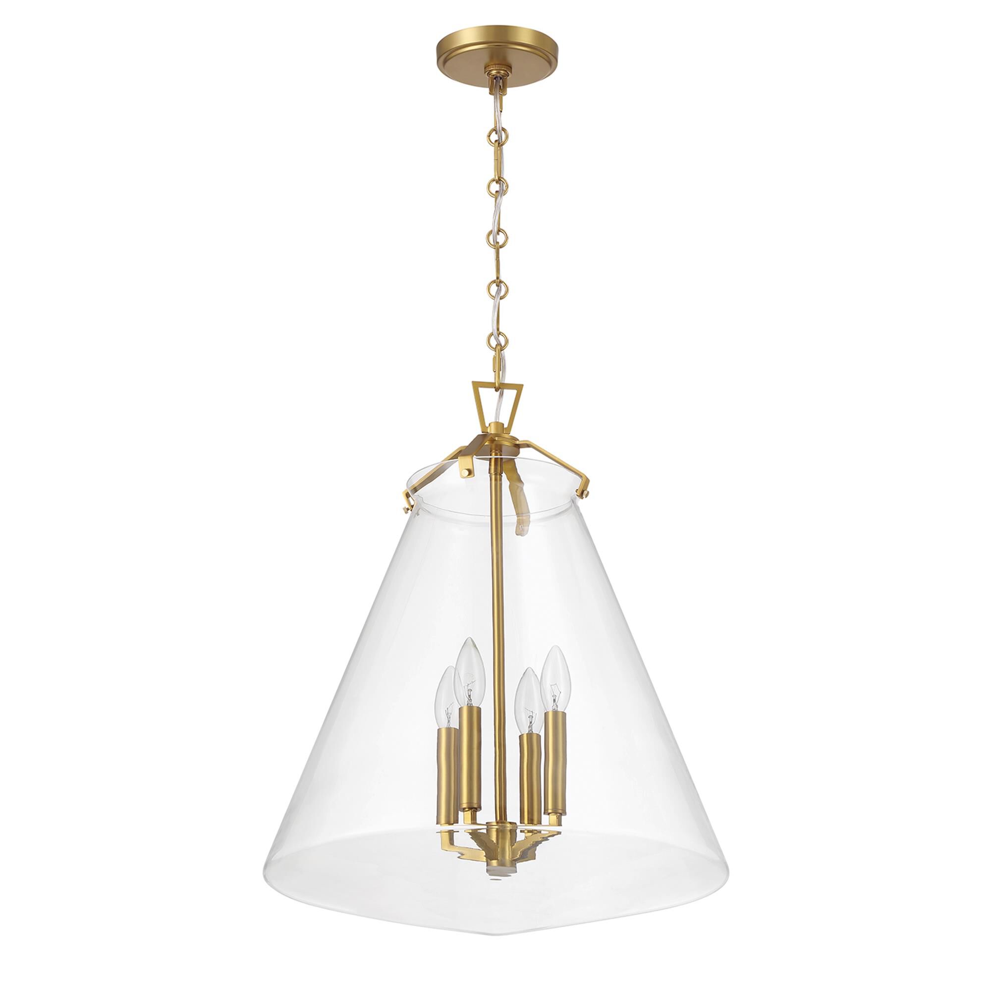 Shown in Luxe Gold finish and Clear glass