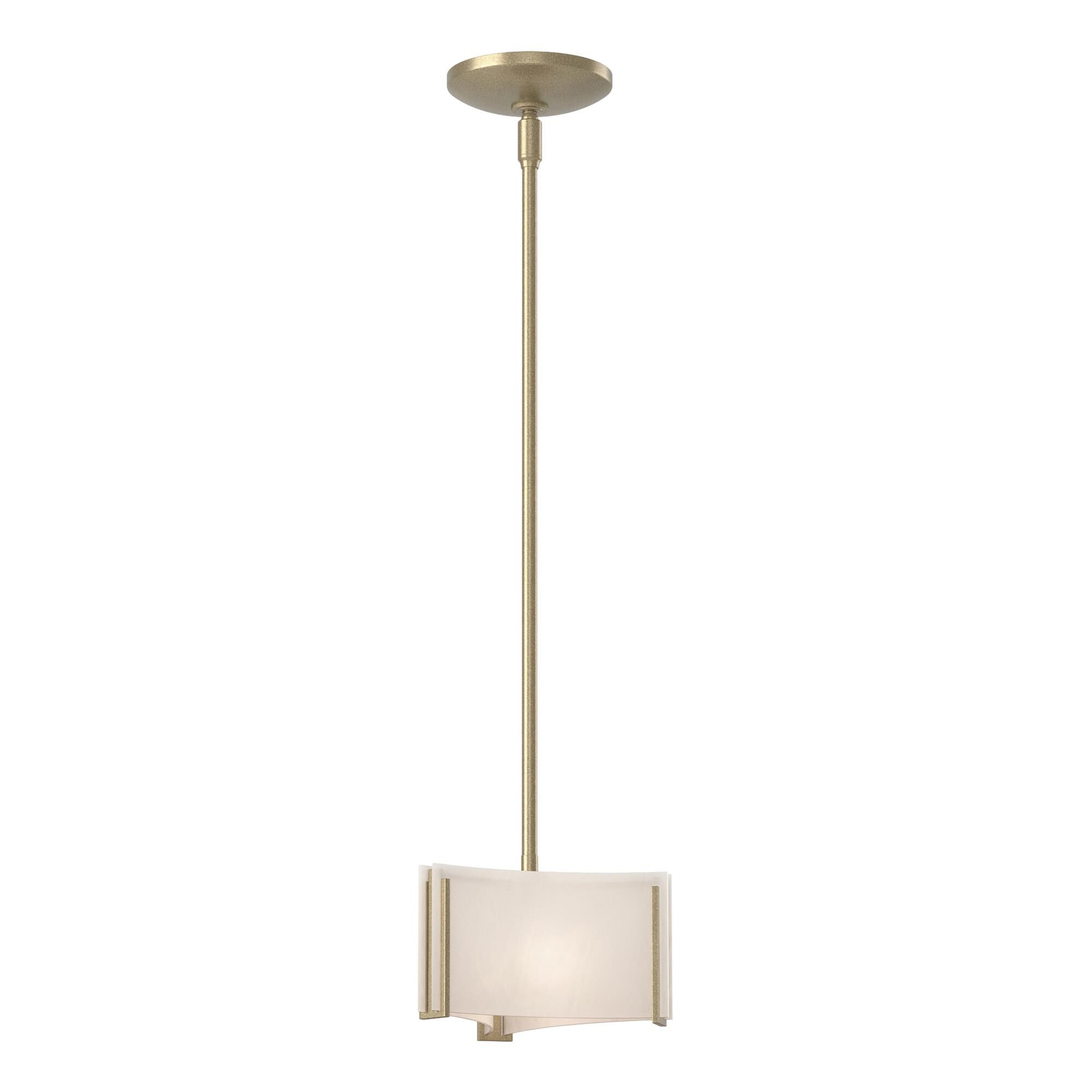 Shown in Soft Gold finish and White Art glass
