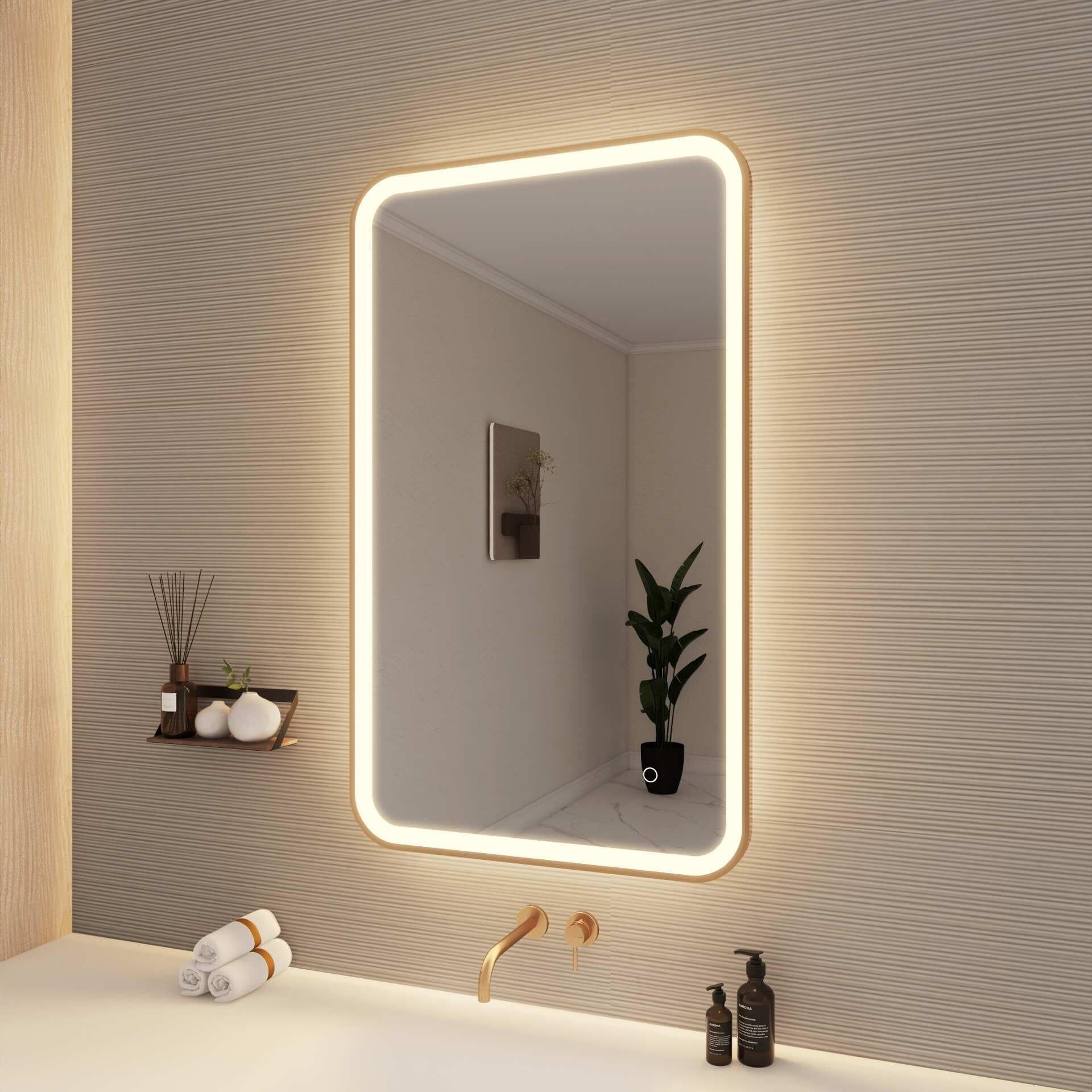 Harmoni 40 Inch Rectangular LED Lighted Mirror by Elegant Decor
