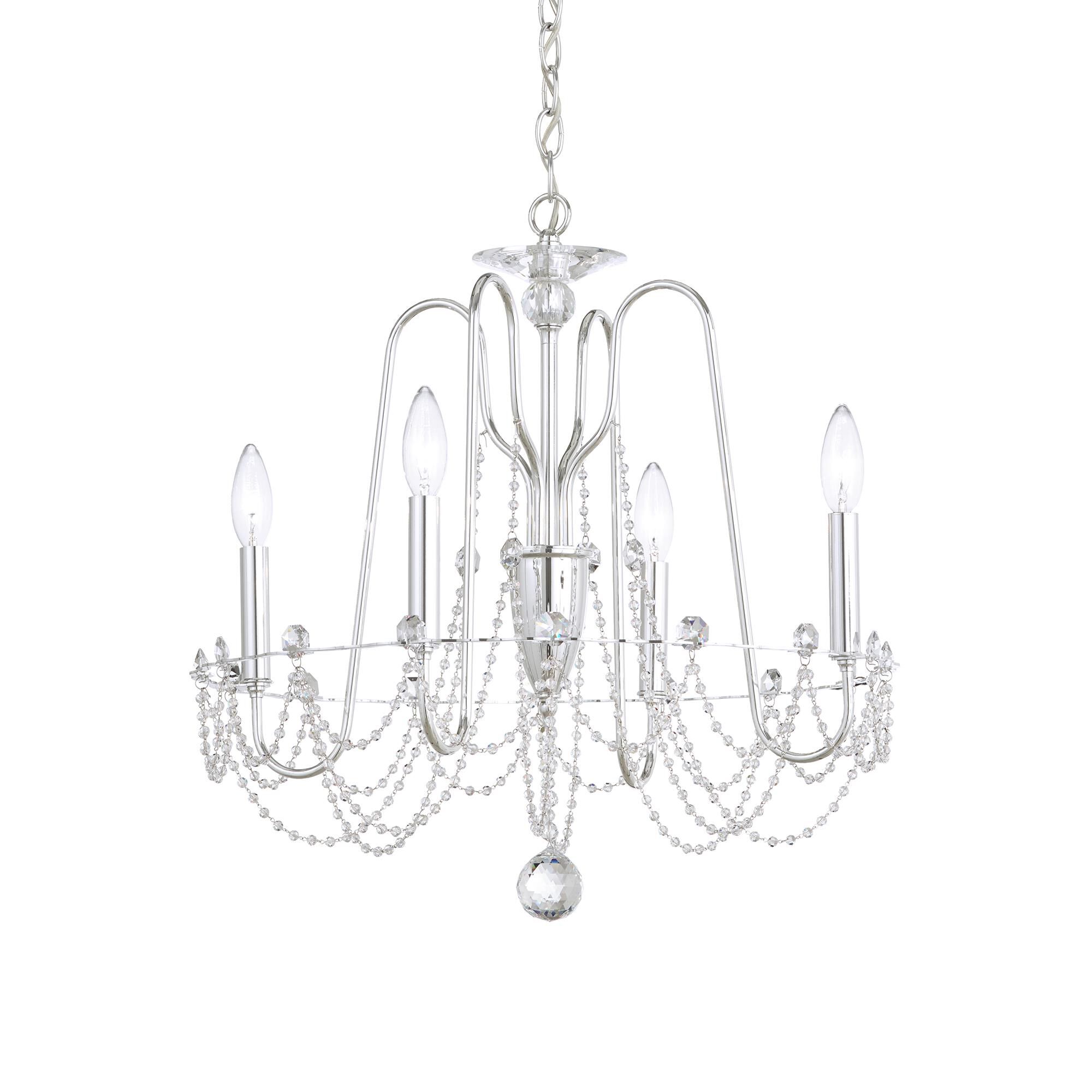 Shown in Silver finish and Clear Optic crystal