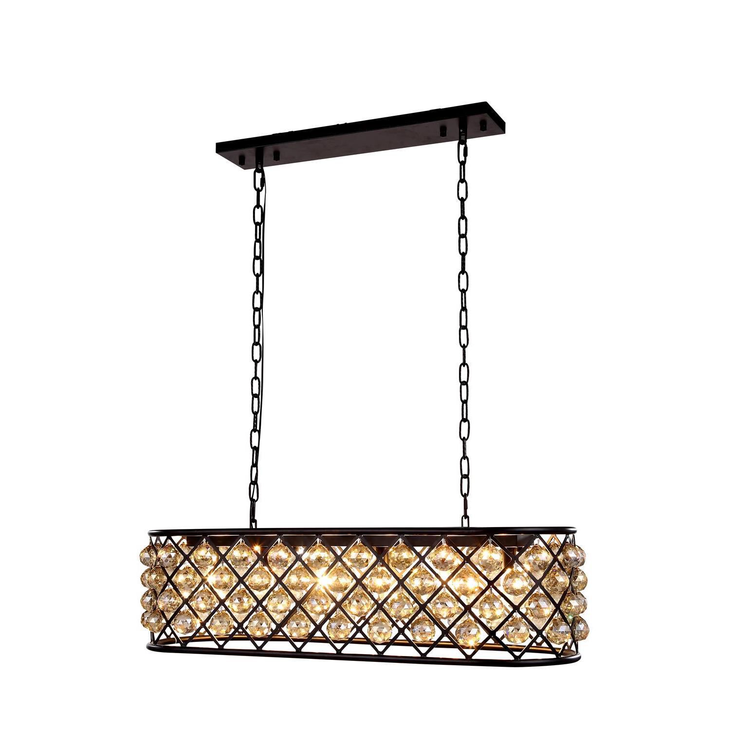 Shown in Matte Black finish and Royal Cut crystal and Golden Teak (Smoky) accent