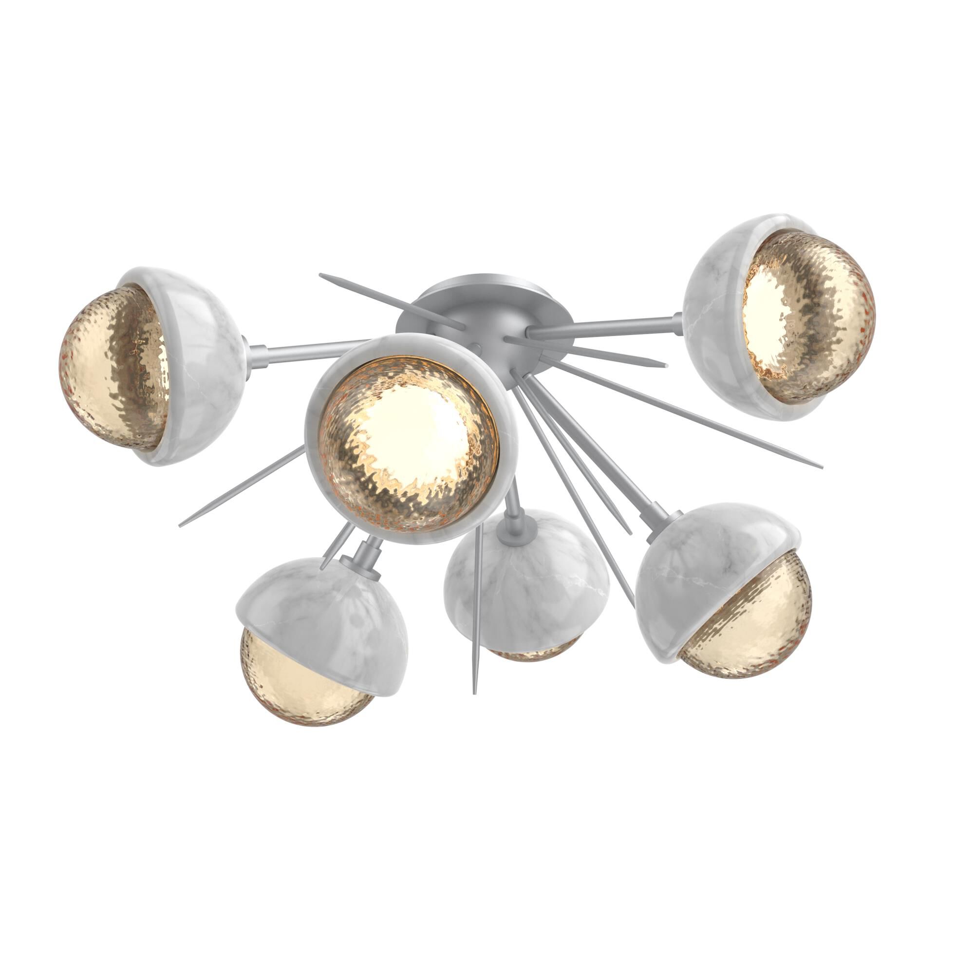 Shown in Classic Silver finish and Amber glass and White Marble accent