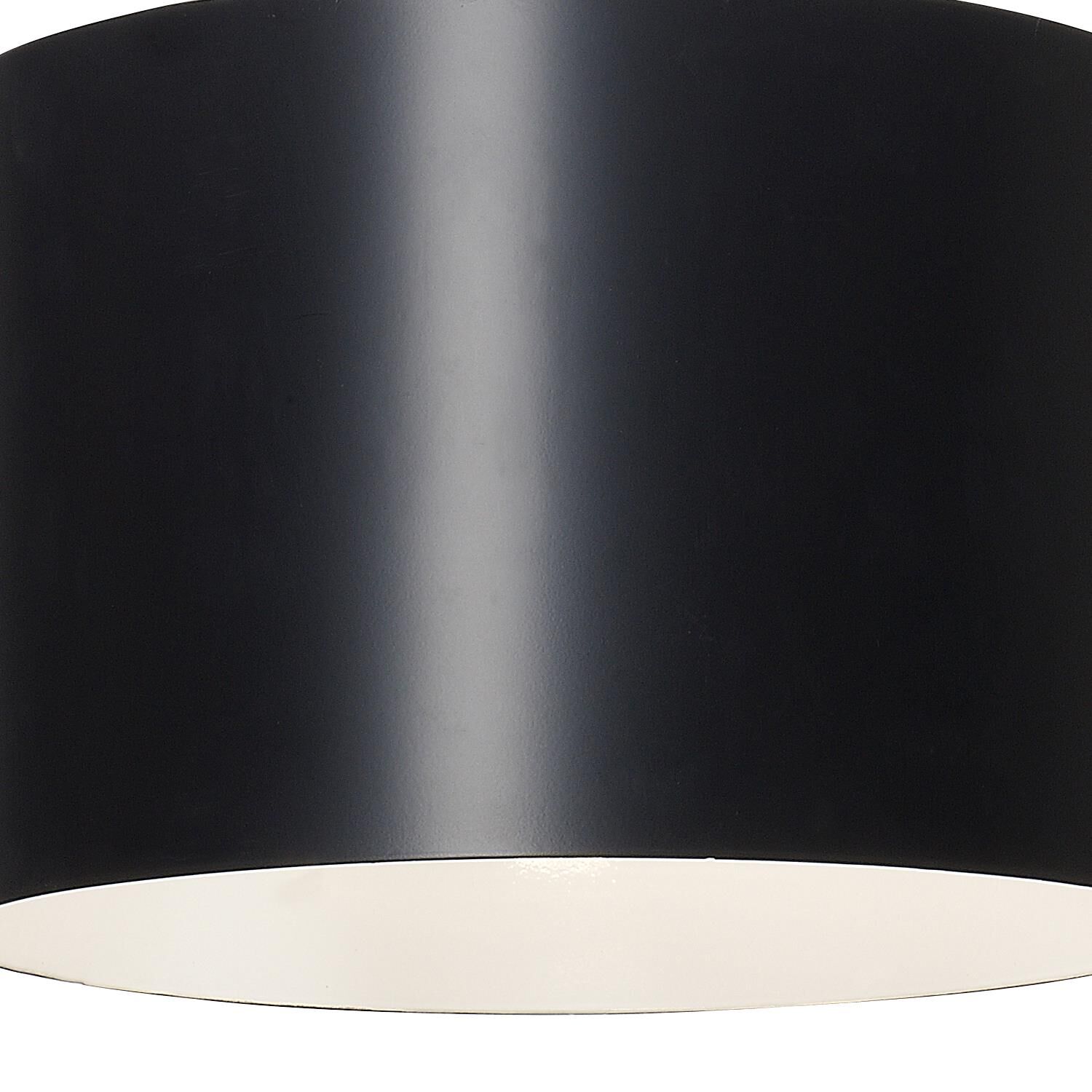 Shown in Matte Black - White finish and Steel glass and Steel shade