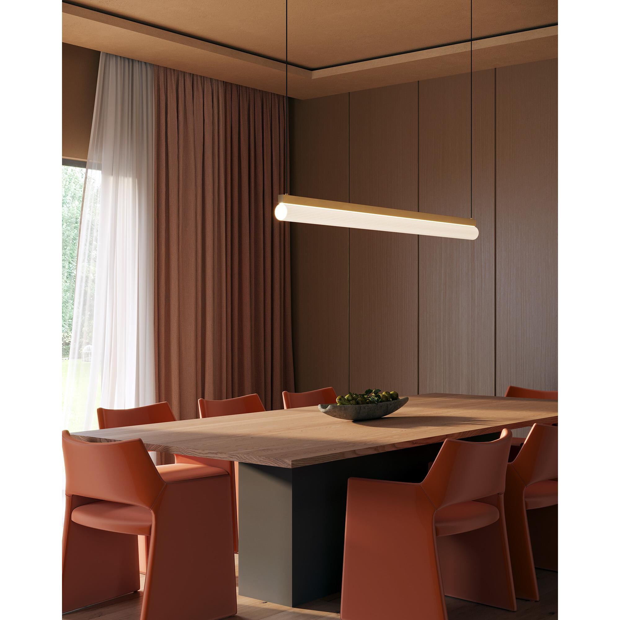 Shown in Vintage Brass finish and Ribbed Polycarbonate Diffuser glass