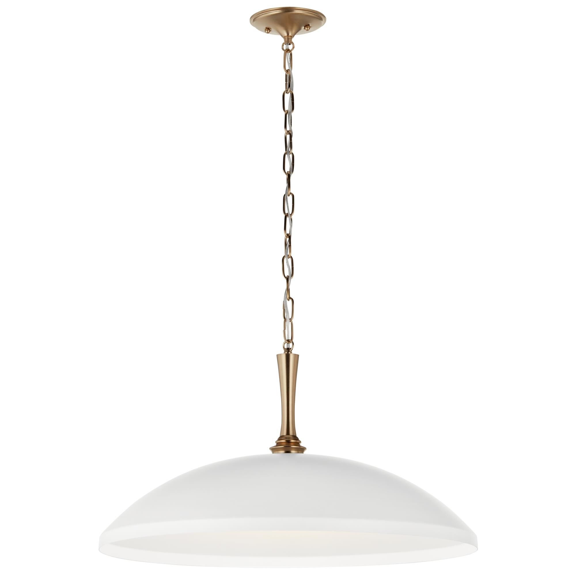 Shown in White finish and Metal, Dome and Smooth shade