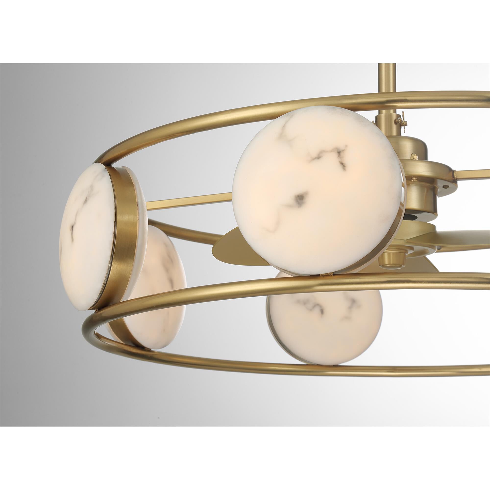 Shown in Warm Brass finish and Faux Alabaster glass