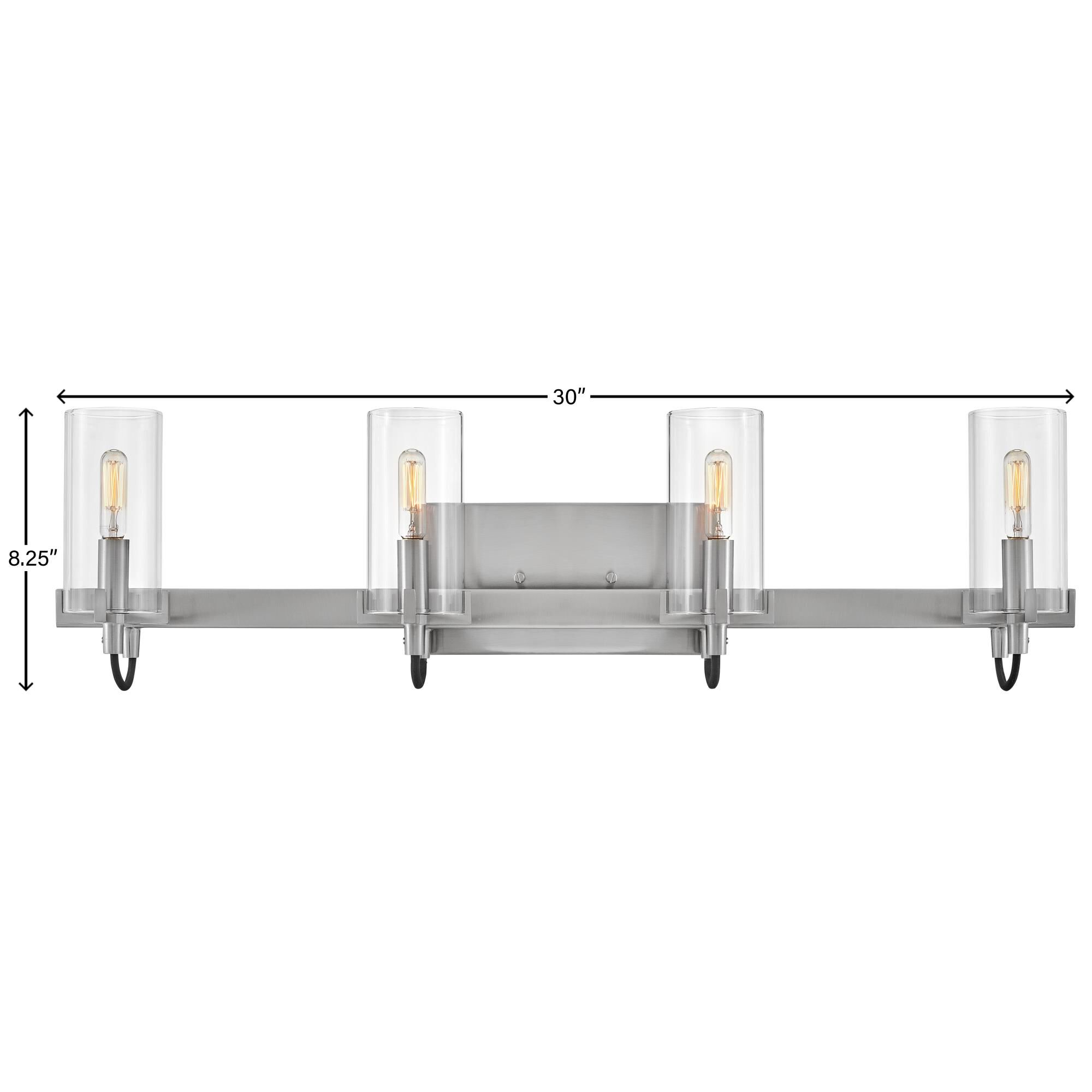 Shown in Brushed Nickel finish and Clear glass