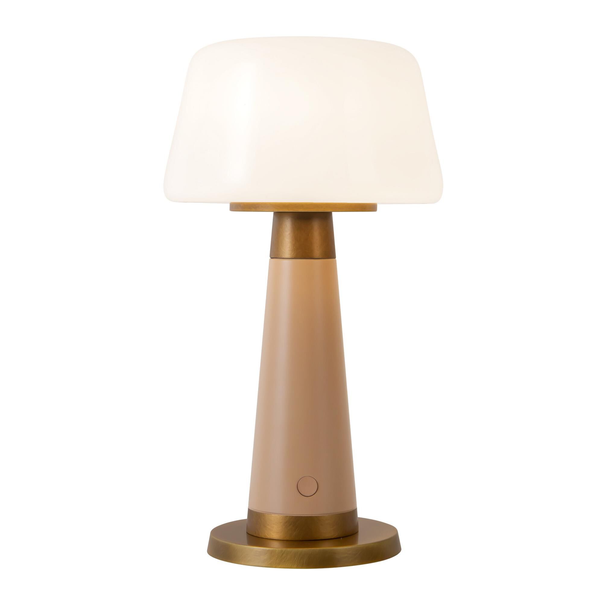 Shown in Peach finish and Opal glass
