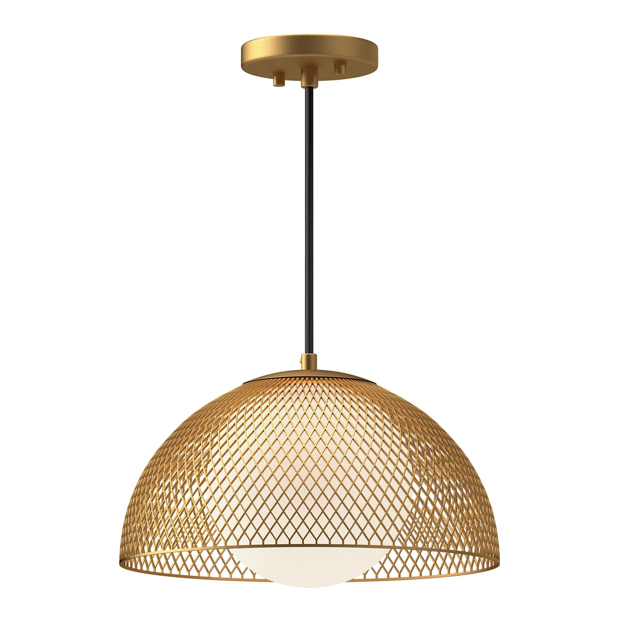 Shown in Gold finish and Opal Matte glass