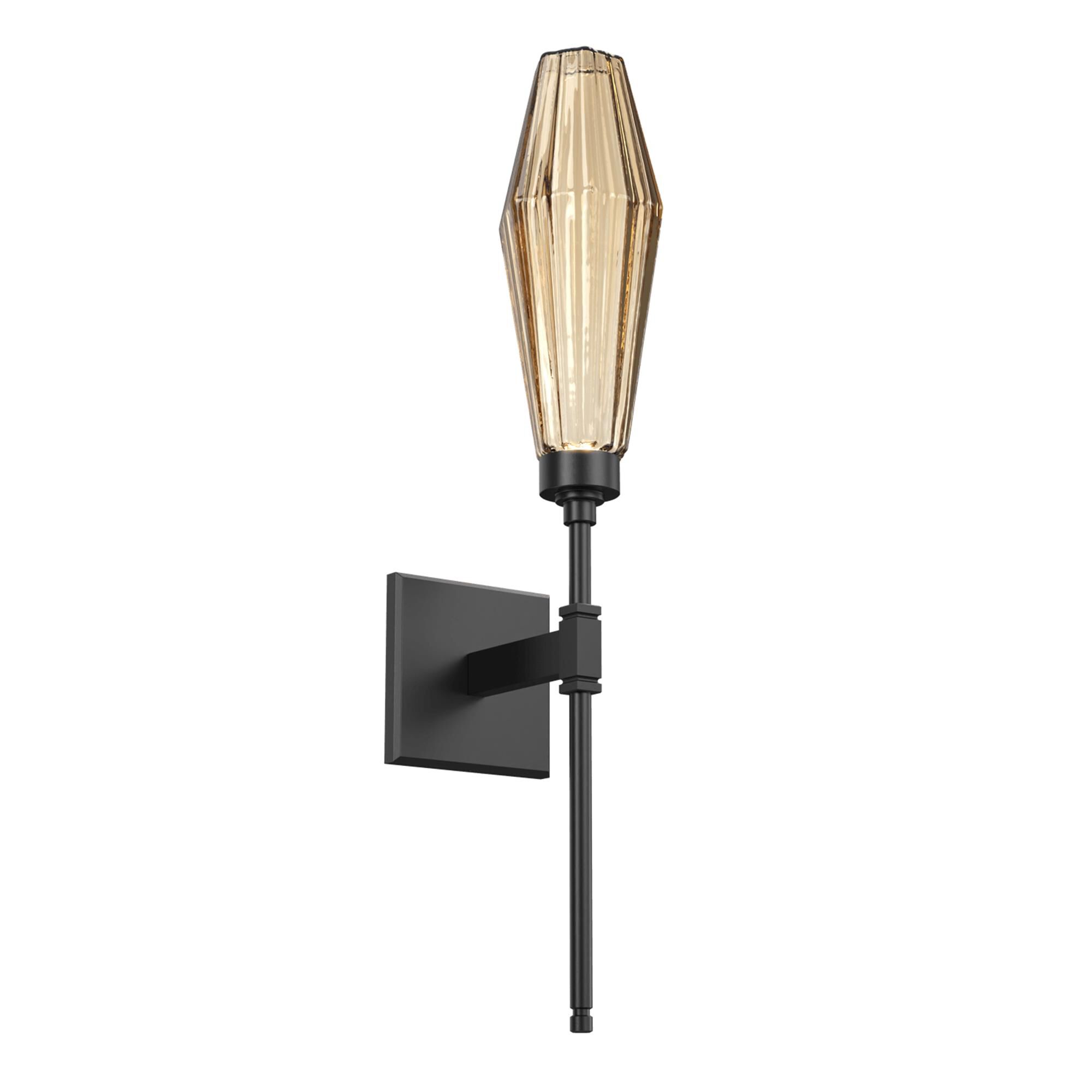 Shown in Matte Black finish and Optic Rib Bronze glass