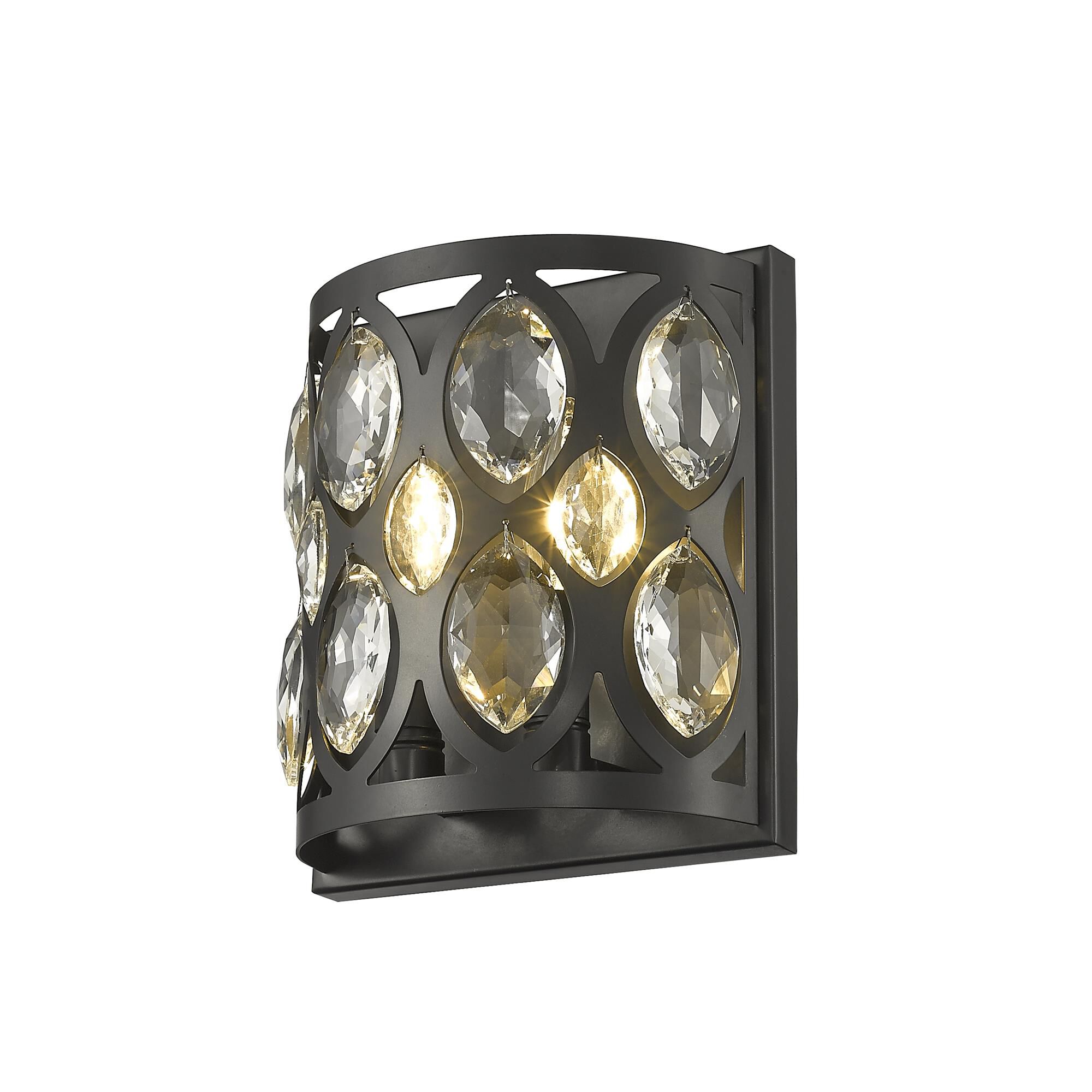 Shown in Matte Black finish and Steel + K9 Crystal glass and Steel + K9 Crystal shade