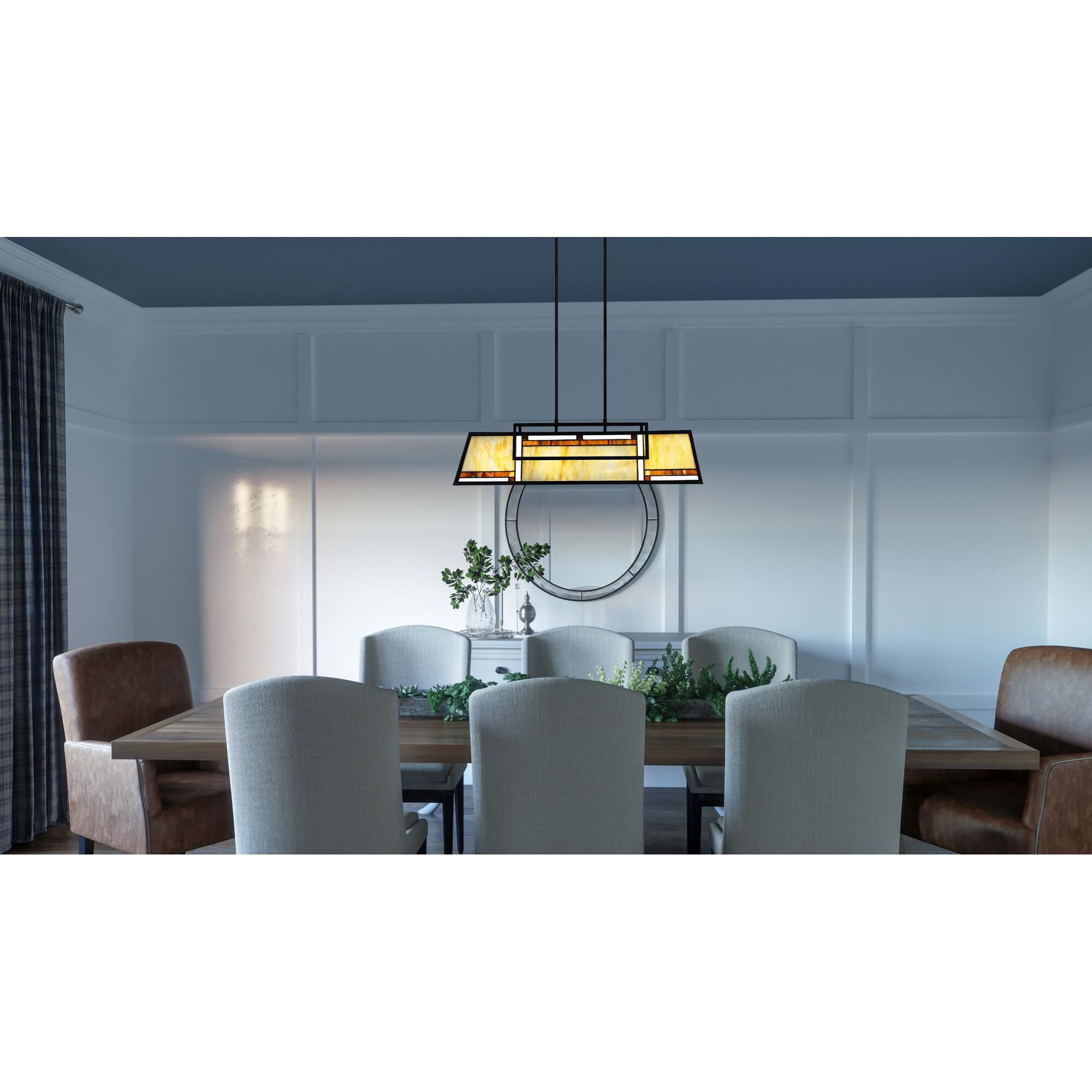 Shown with Tiffany glass