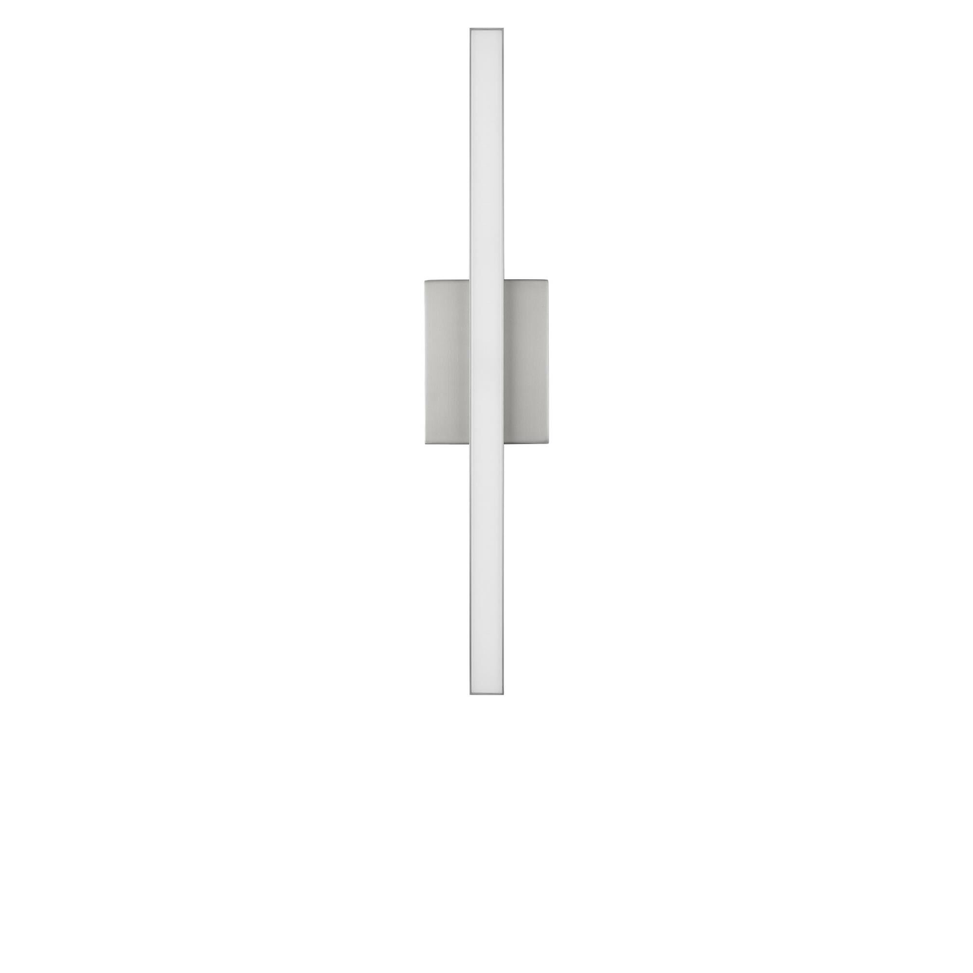 Shown in Brushed Nickel finish and White Polycarbonate shade