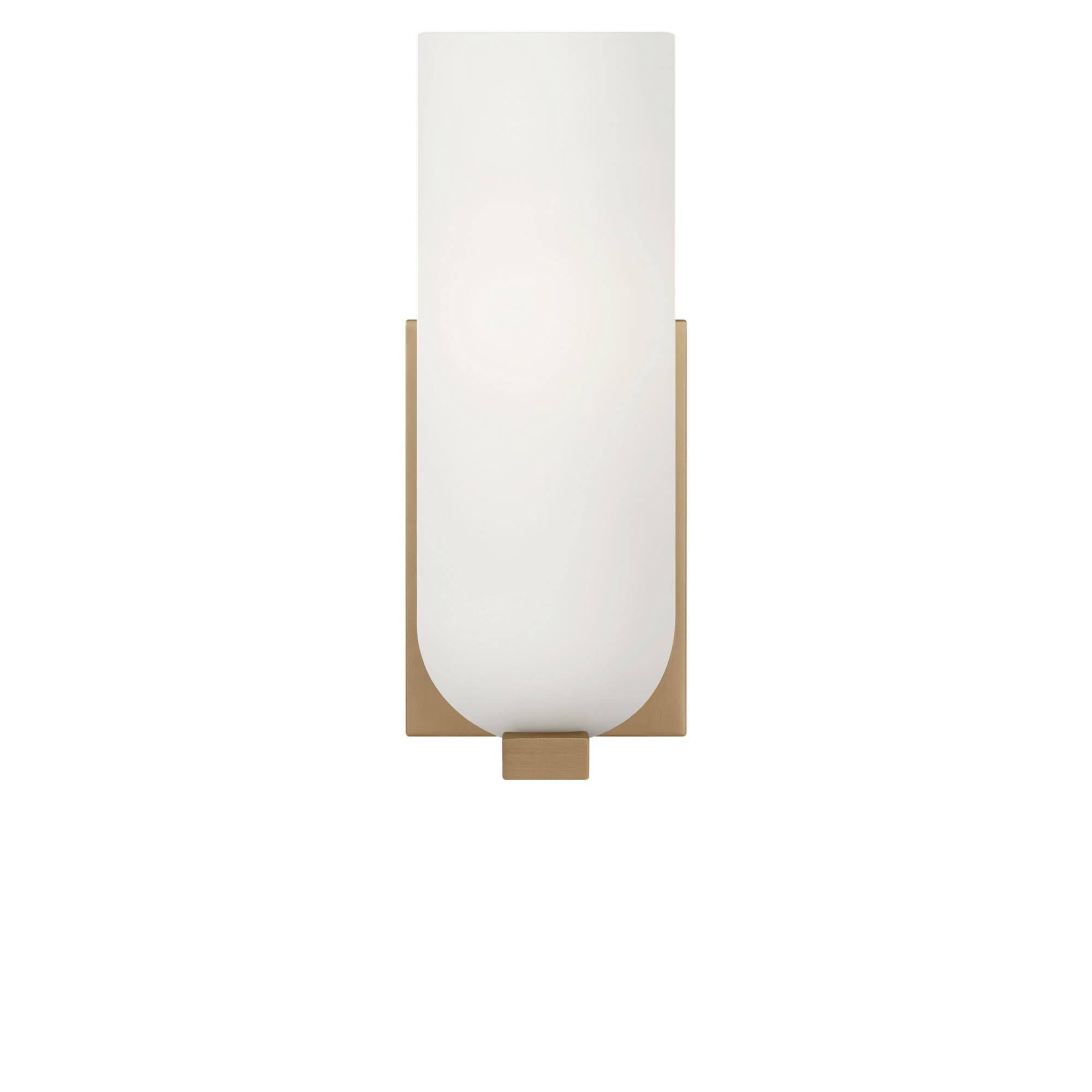 Shown in Satin Brass finish and Etched White glass