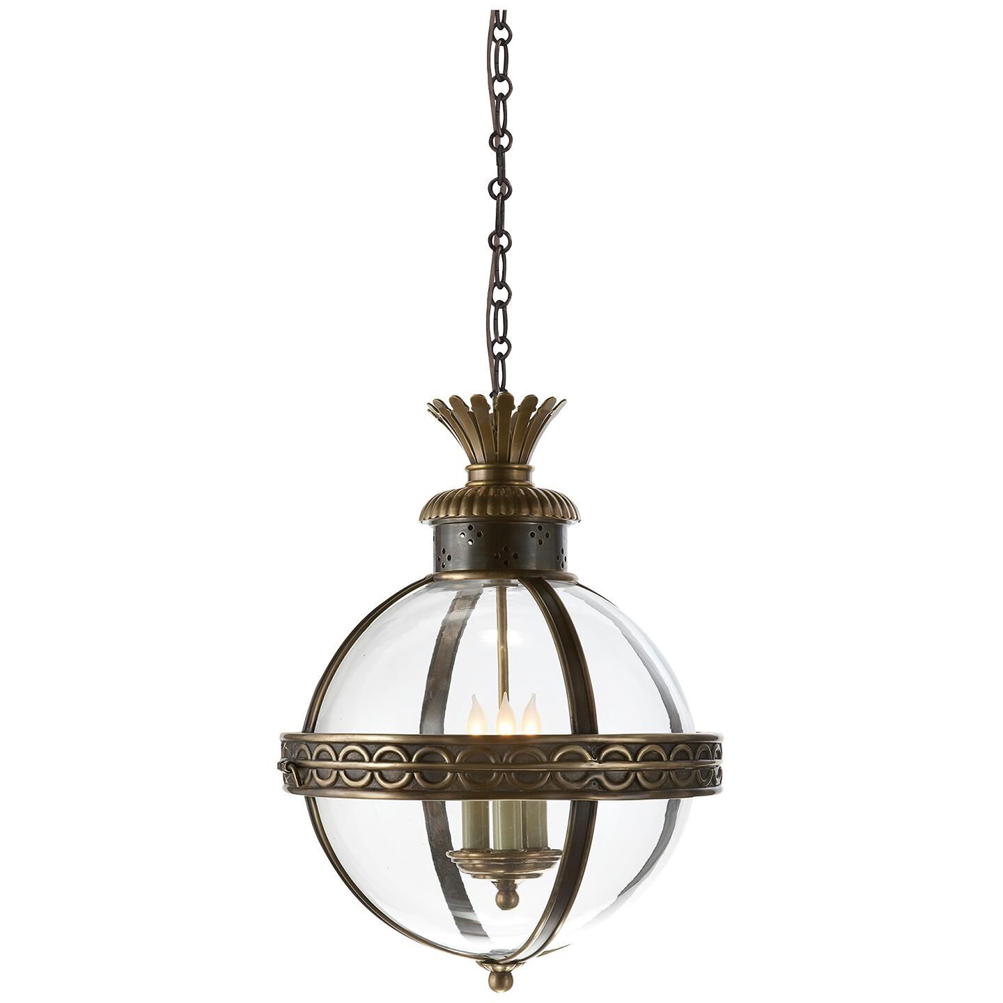 Chapman & Myers Crown Top Globe 15 Inch Large Pendant by Visual Comfort Signature Collection