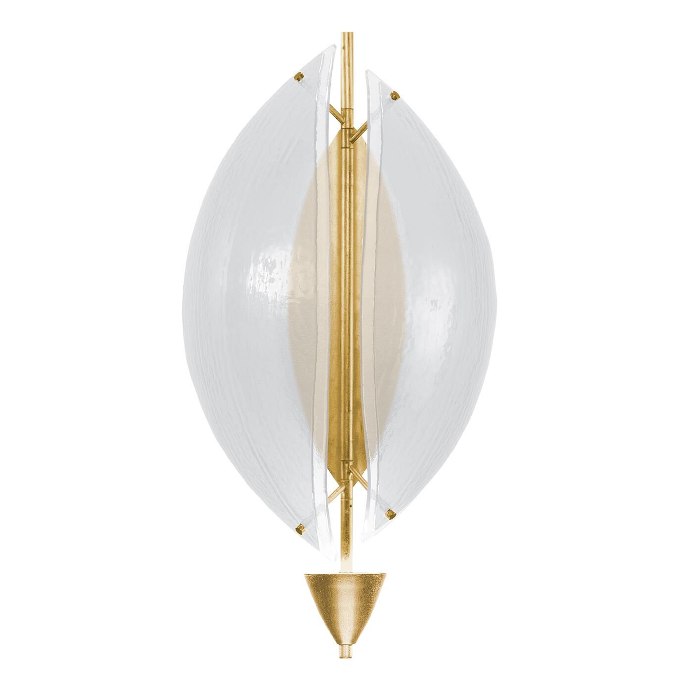 Shown in Gold finish and False crystal and True glass