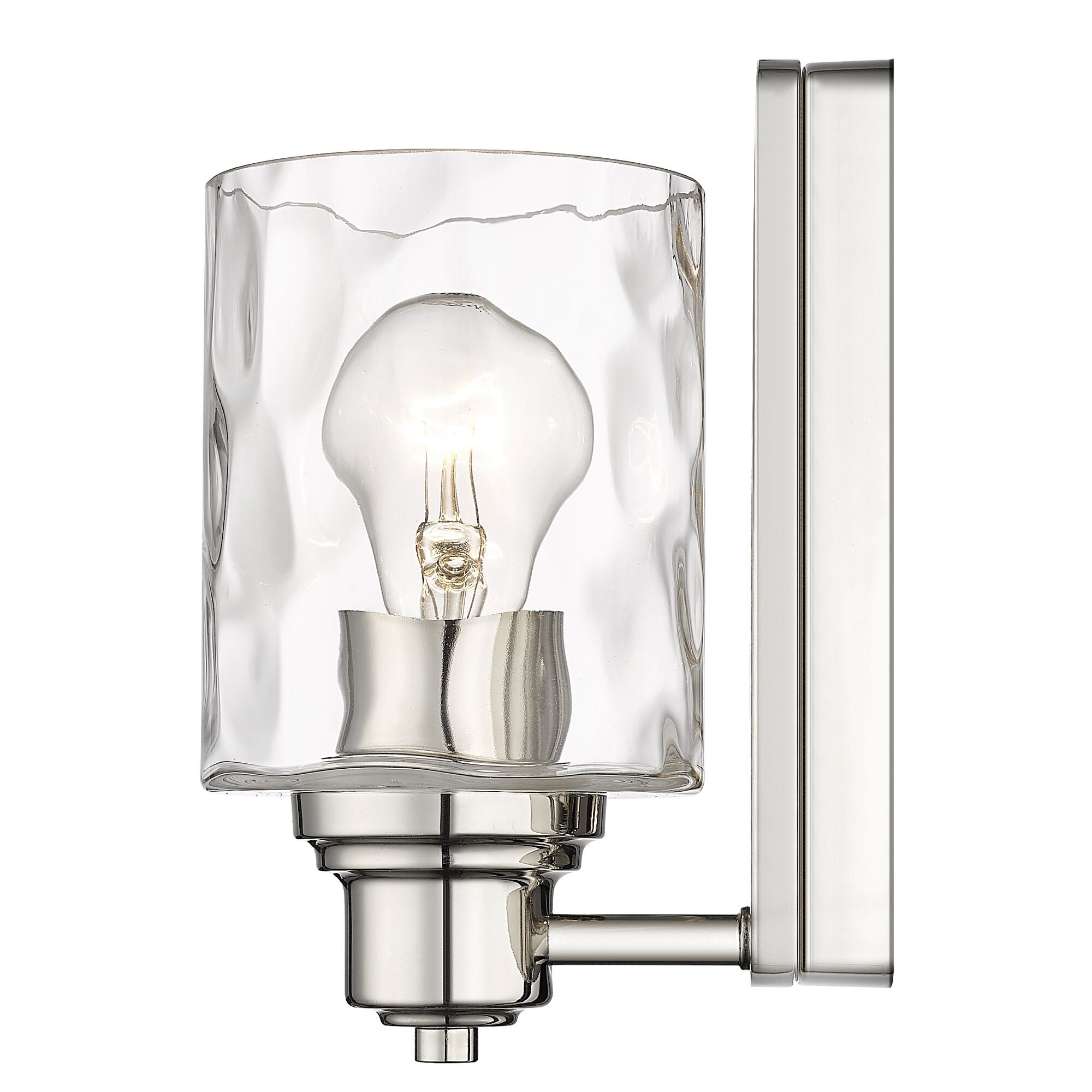 Shown in Polished Nickel finish and Handblown Clear Optic glass