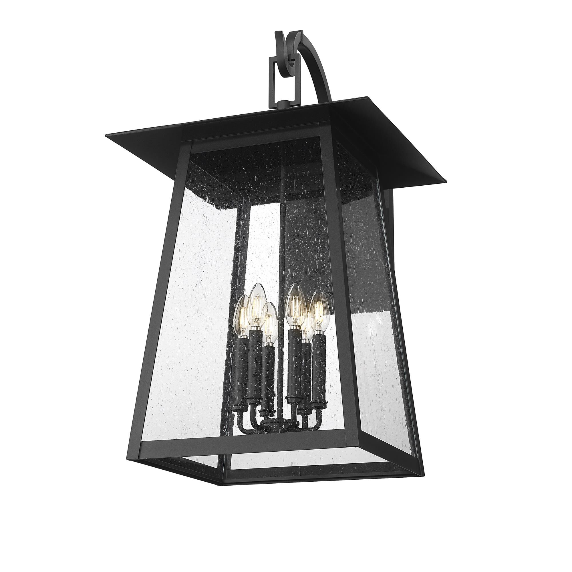 Shown in Black finish and Clear Seedy glass and Clear Seedy shade