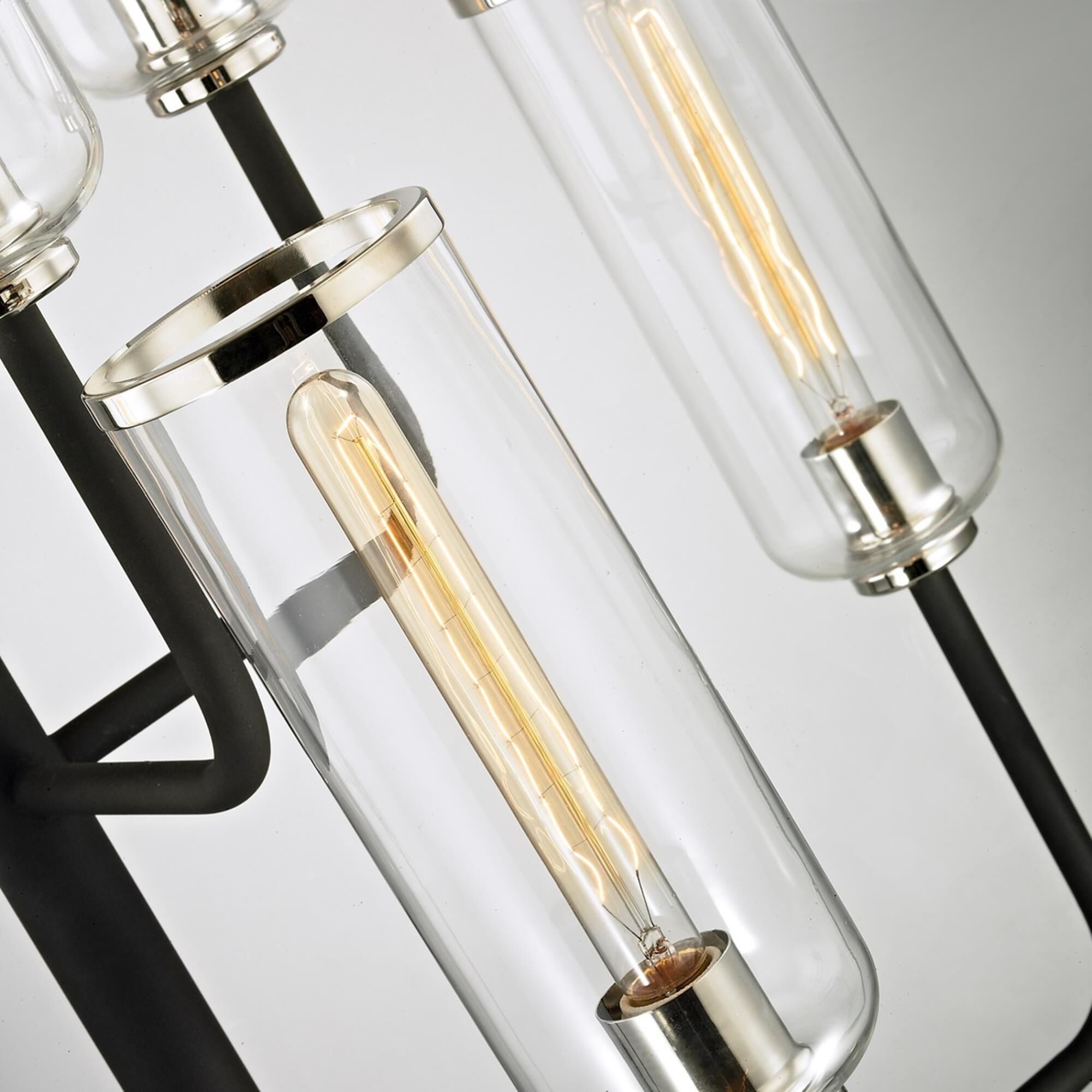 Shown in Carbide Black finish and Clear glass and Polished Nickel accent