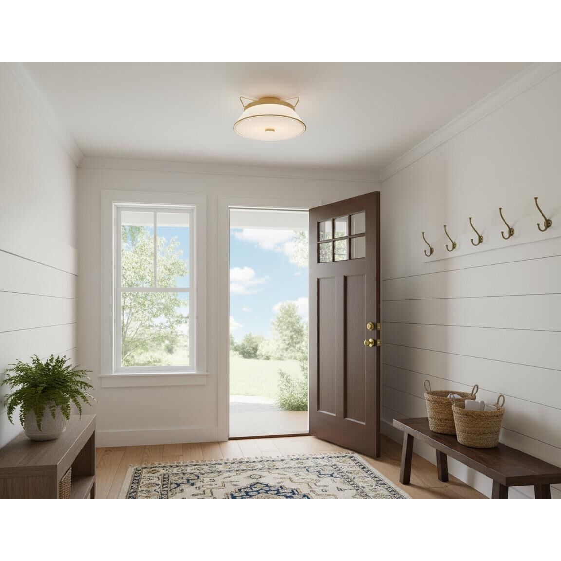 Kevin Kraemer Layla 17 Inch 2 Light LED Semi Flush Mount,