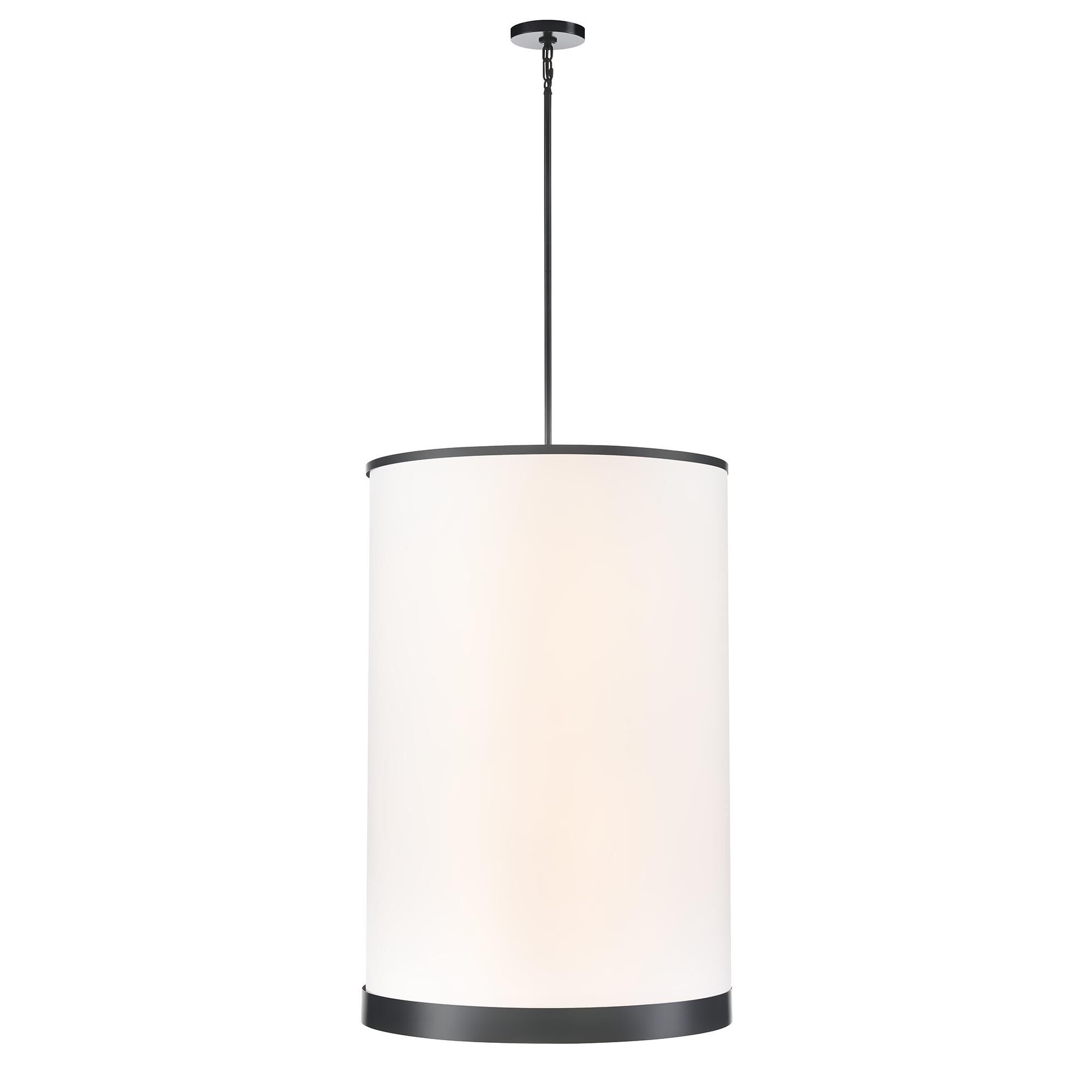 Shown in Black finish and White Fabric shade