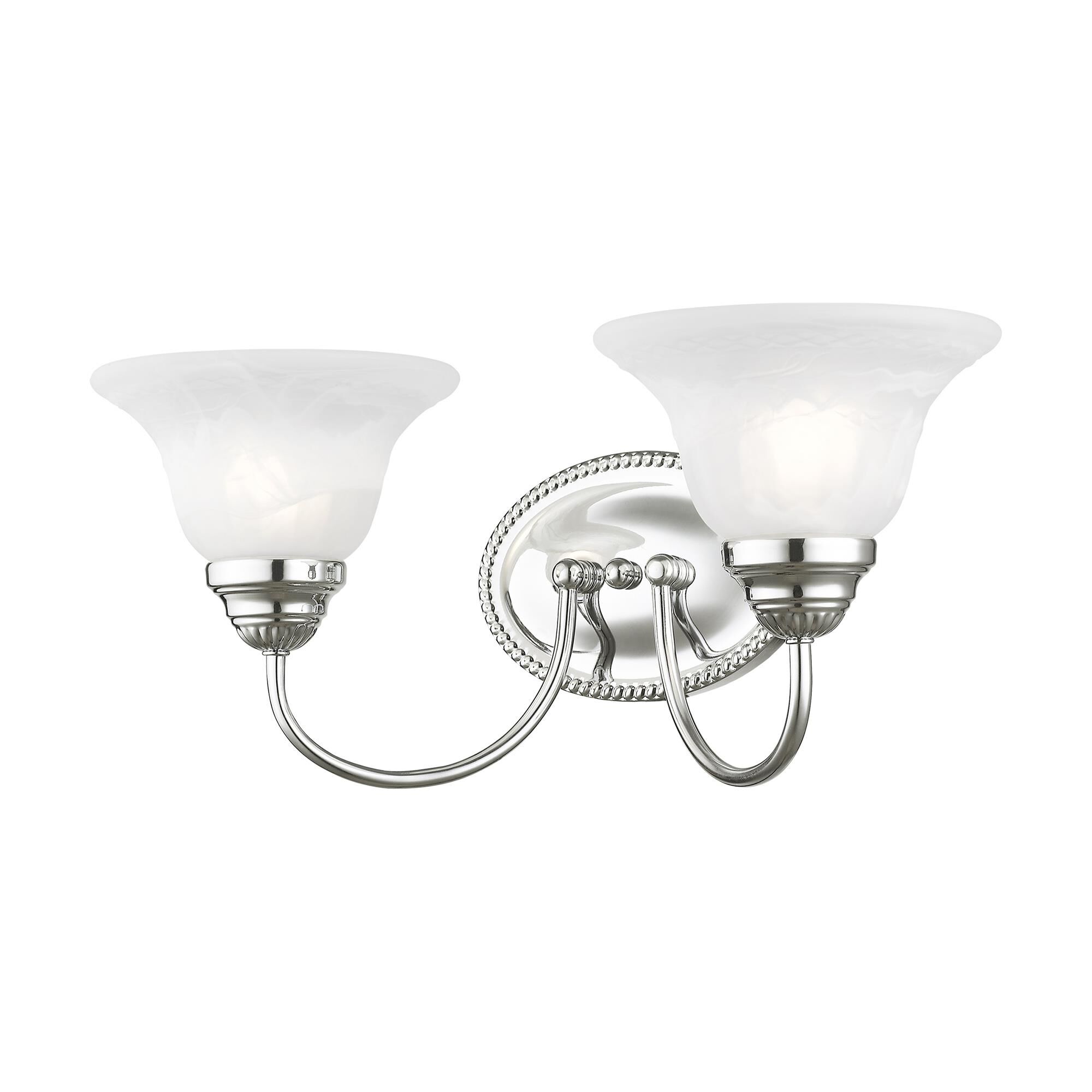 Shown in Chrome finish and White Alabaster glass