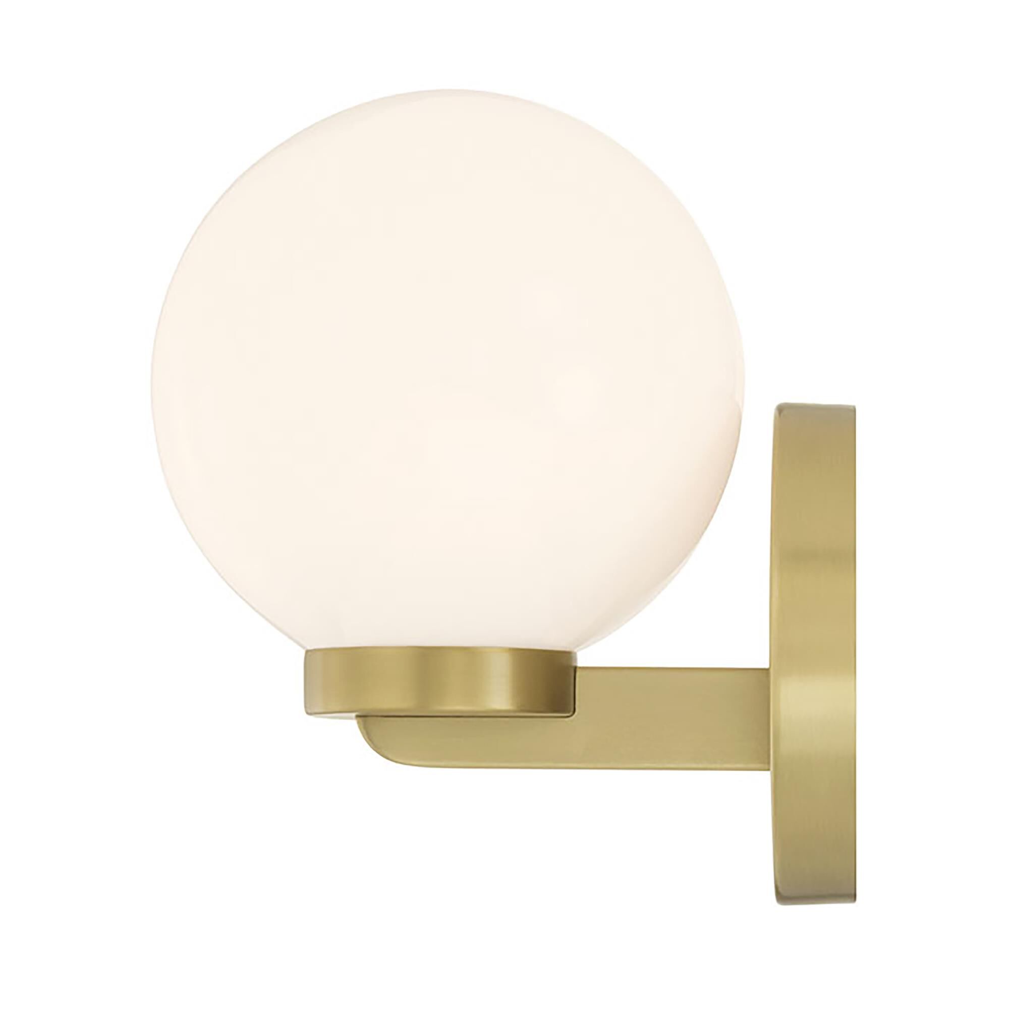 Shown in Vintage Brass finish and Shiny Opal glass