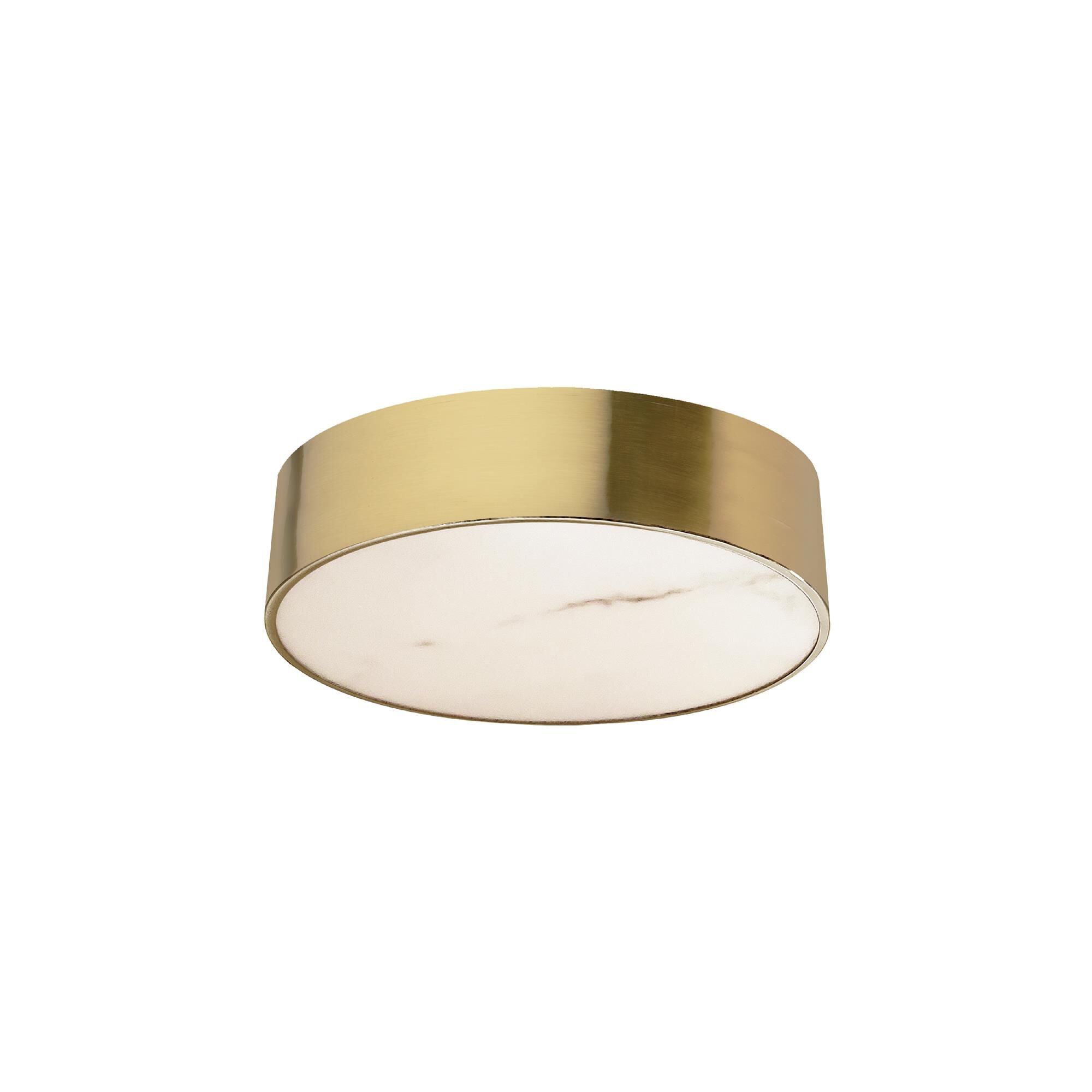 Shown in Aged Brass finish and Alabaster shade