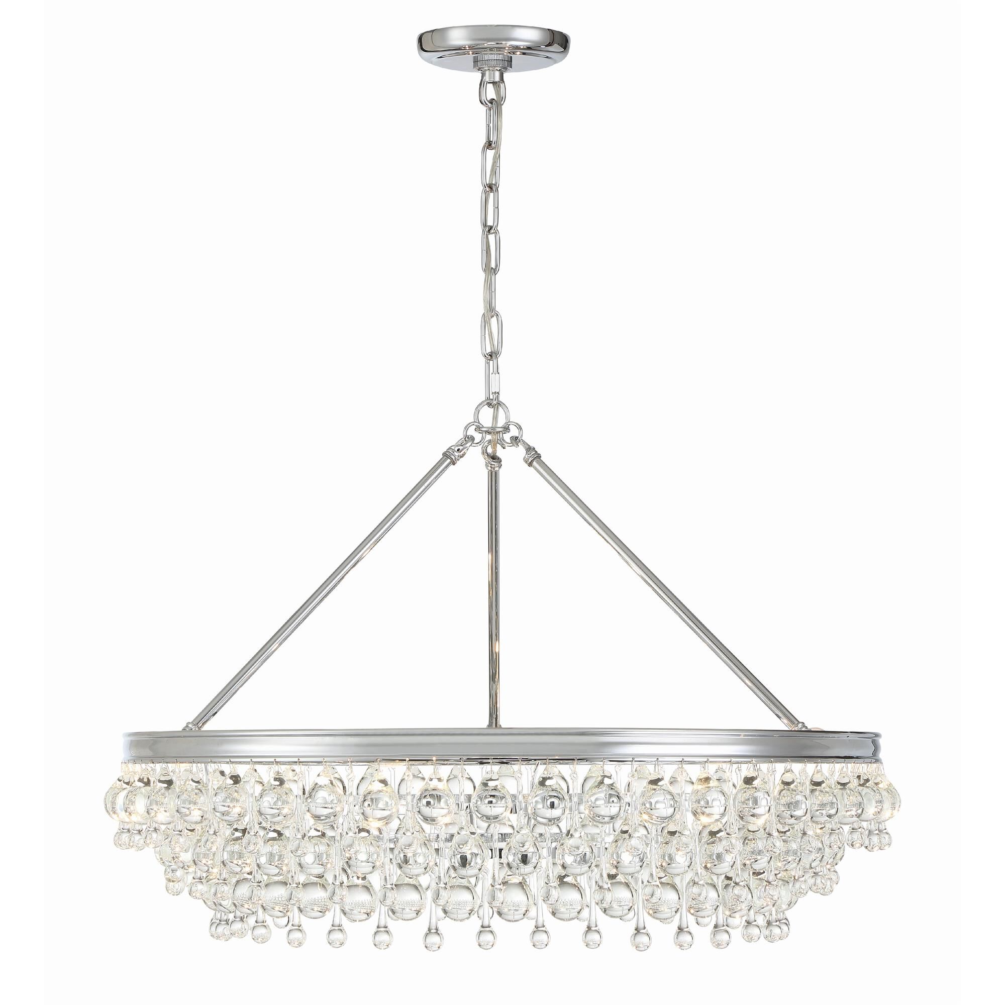 Shown in Polished Chrome finish and Clear Glass Drops crystal
