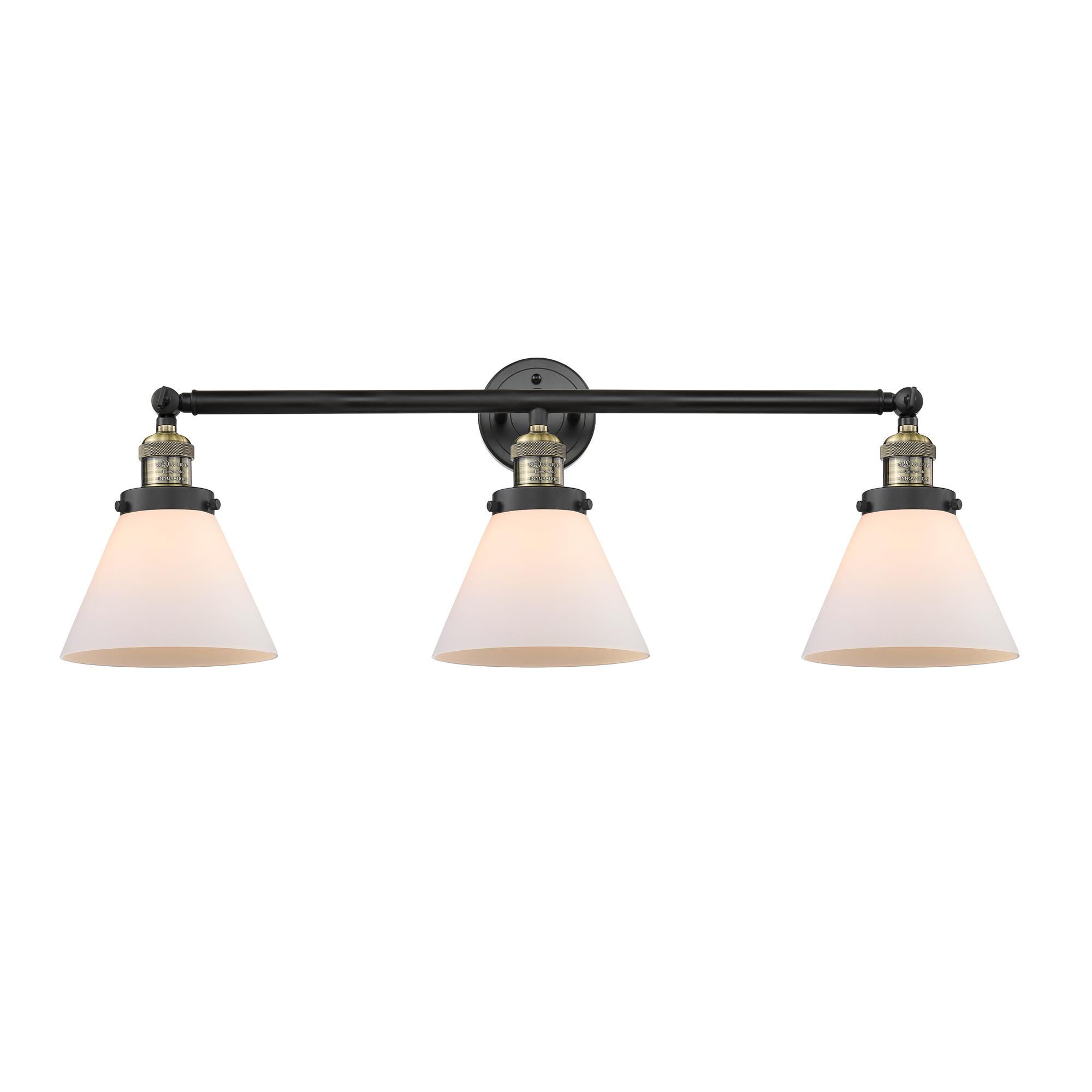 Bruno Marashlian Large Cone 32 Inch 3 Light Bath Vanity Light by Innovations Lighting