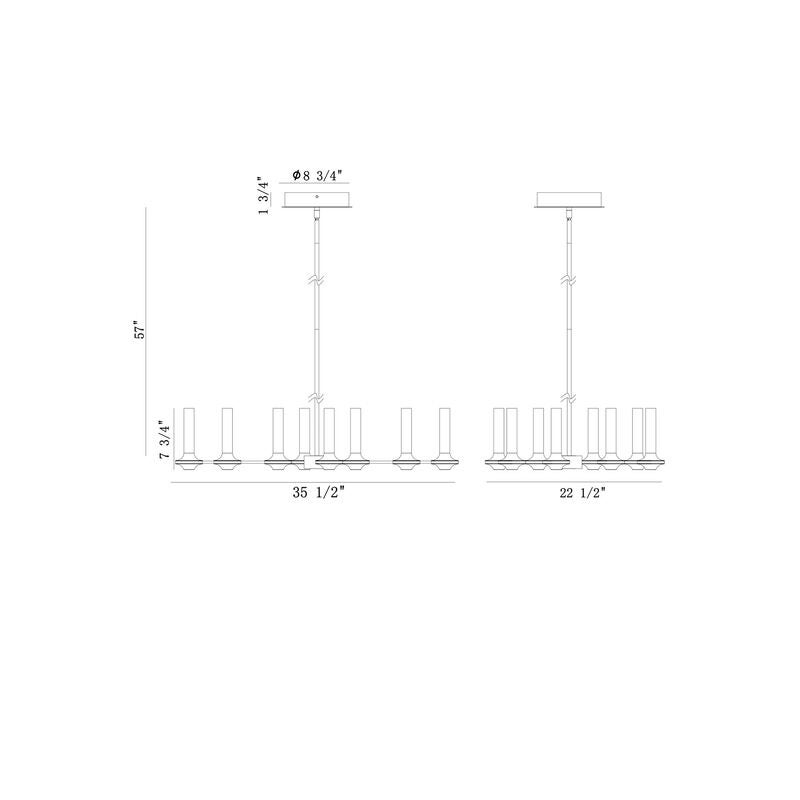 Torcia 36 Inch Chandelier by Eurofase Lighting
