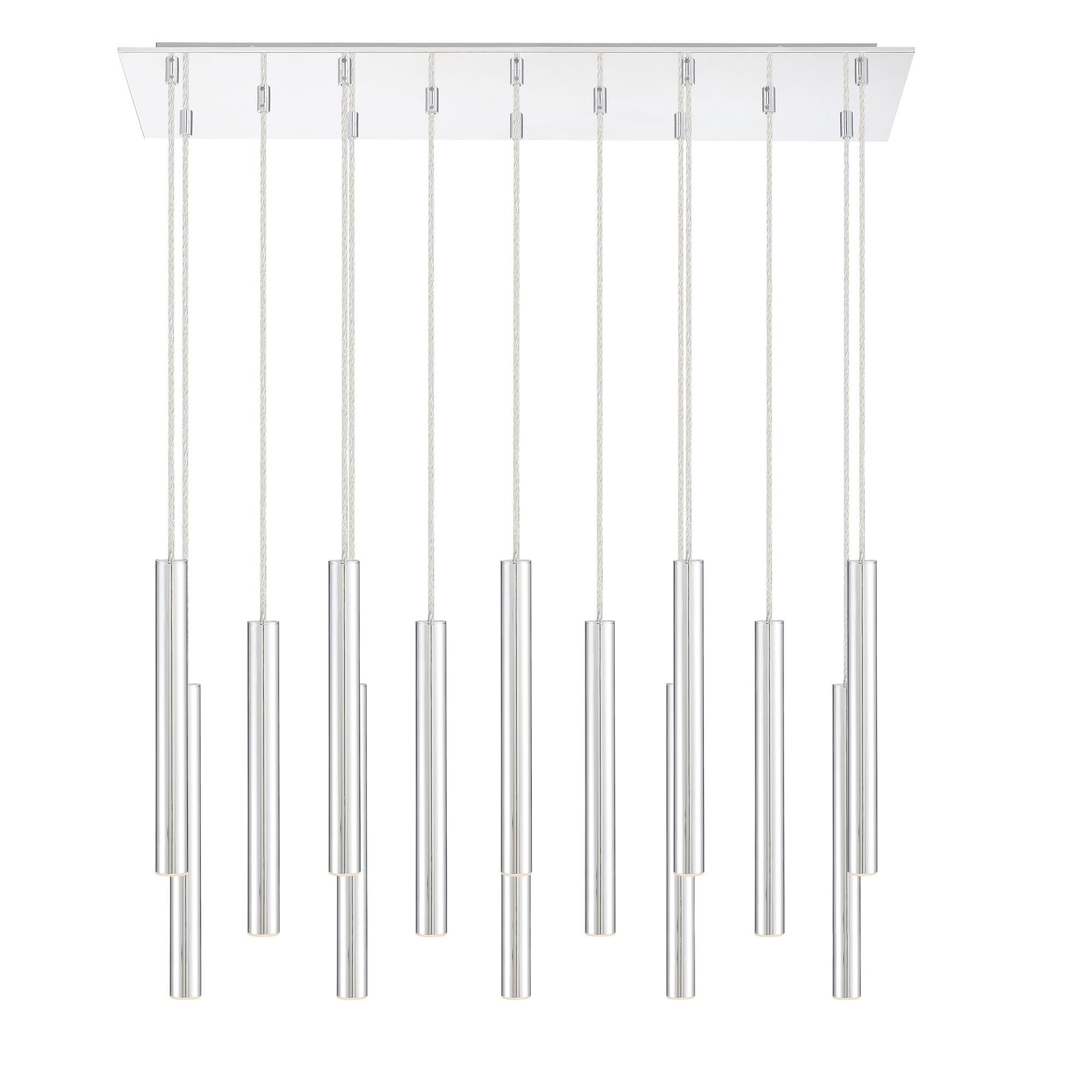 Shown in Chrome finish and Steel glass and Steel shade