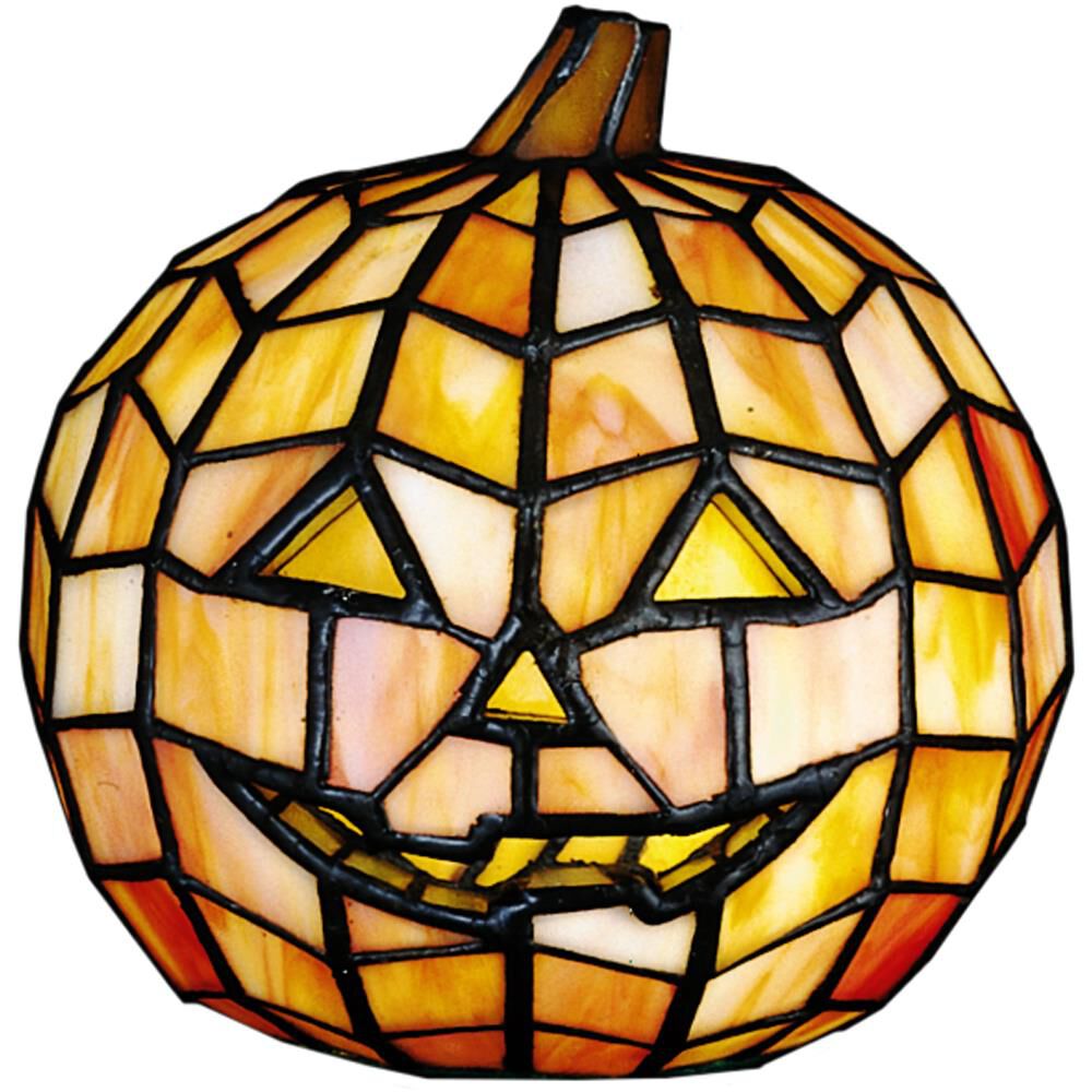 Jack Olantern Tiffany Glass 7 Inch Accent Lamp by Meyda Lighting