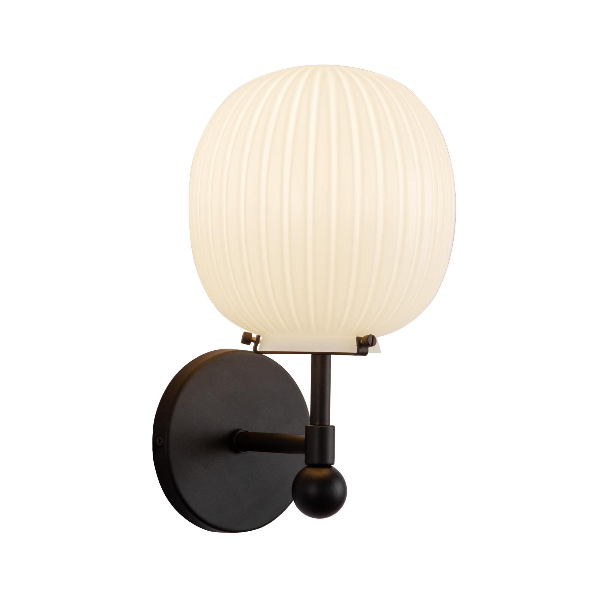 Shown in Matte Black finish and Glossy Ribbed Opal glass