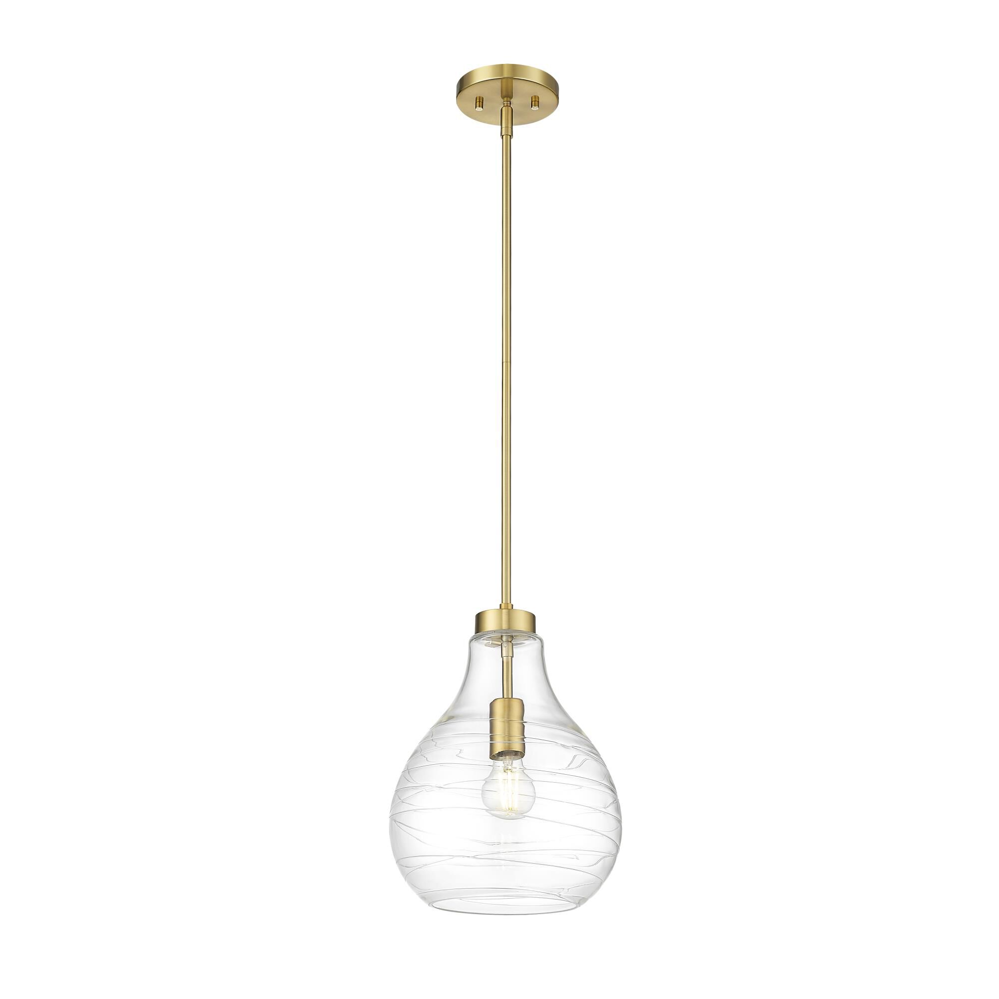 Shown in Modern Gold finish and Clear glass and Clear shade