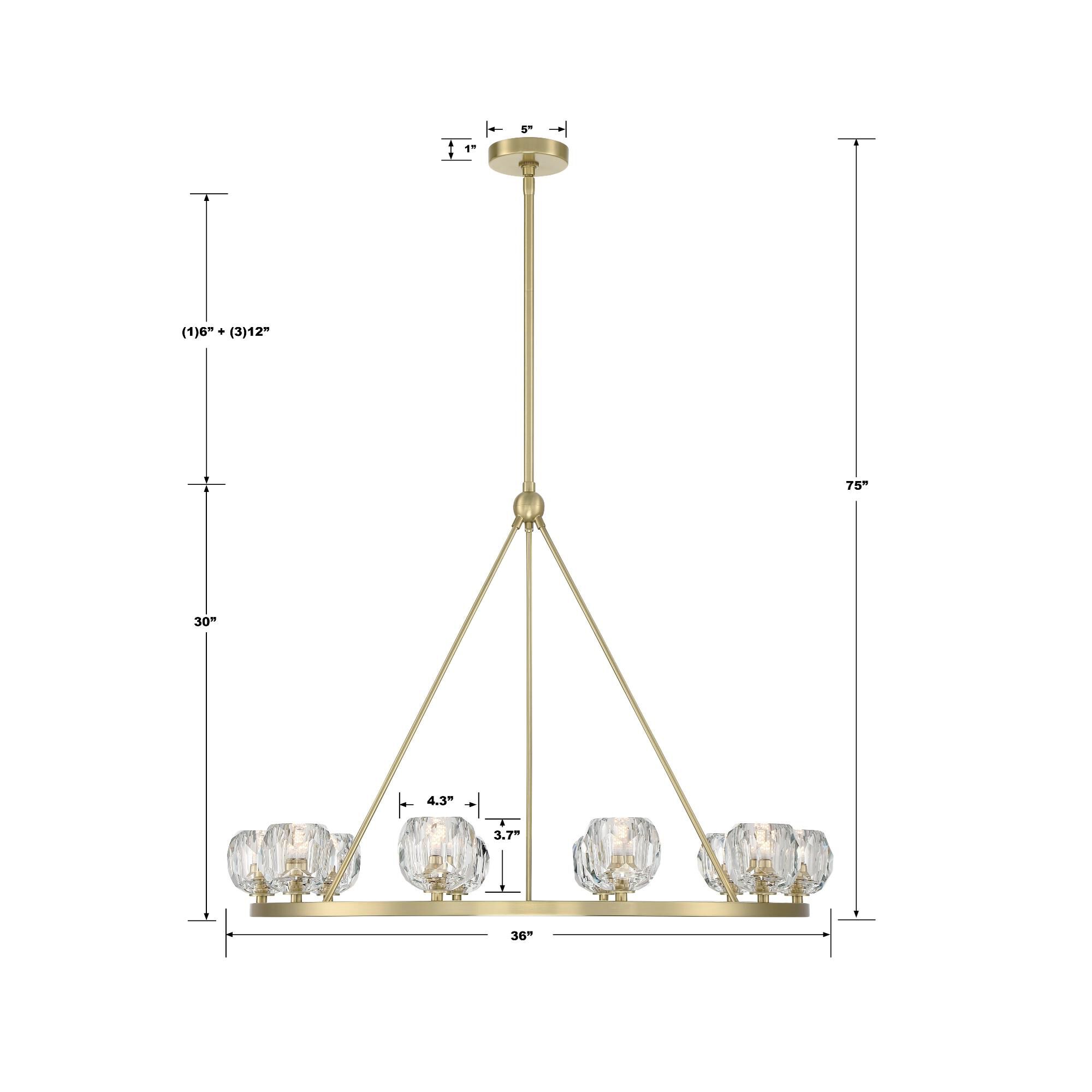 Aragon 35 Inch Chandelier by Crystorama